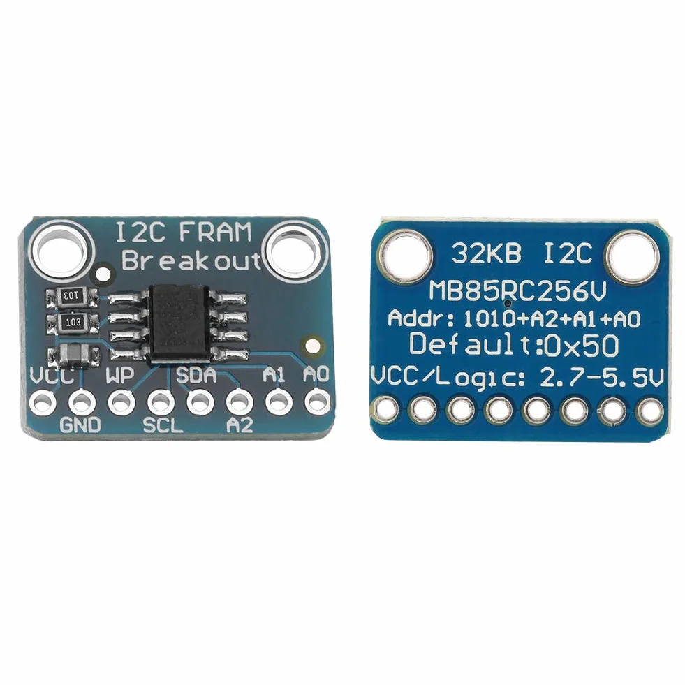 Oumefar MB85RC256V Scheda Breakout Memoria Non Volatile I2C da 32 KB, 10 Trilioni di Cicli di Lettura/scrittura per la Registrazione dei Dati a Basso Consumo