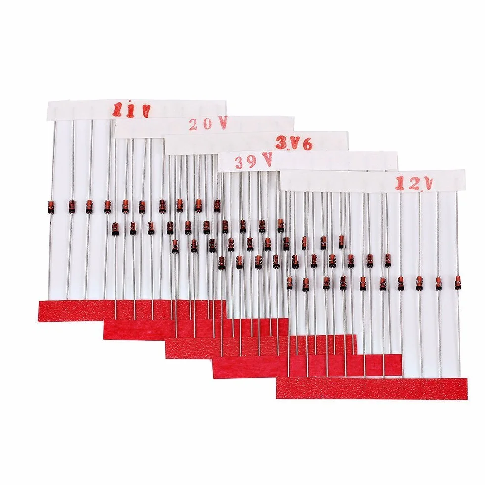 DollaTek 300Pcs 2V-39V 30 Valori 1/2W 0.5W Set Diodi Zener Kit Assortimento