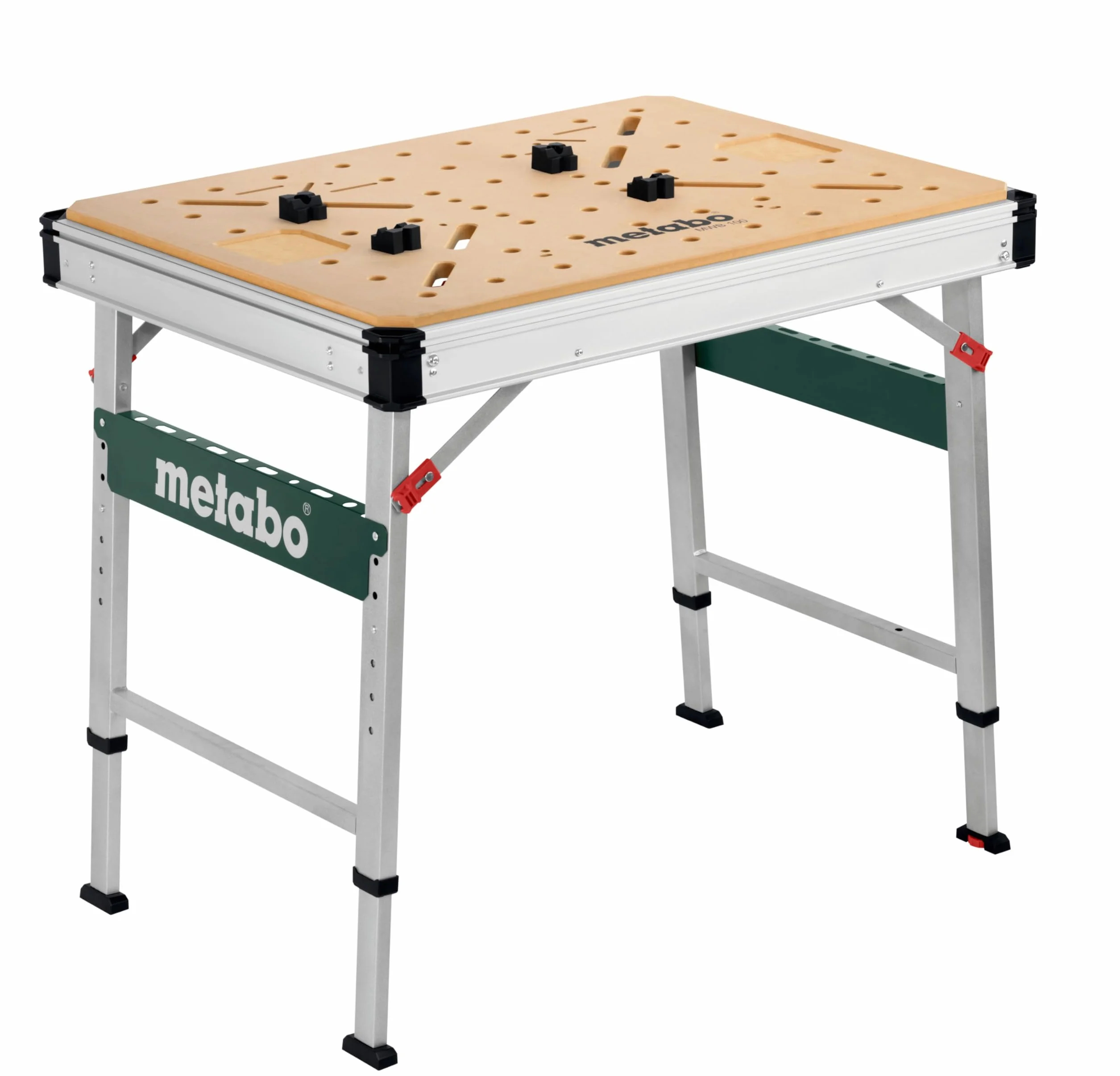 Metabo Tavolo multifunzione MWB 100, banco da lavoro mobile, tavolo da lavoro, banco da lavoro con gambe regolabili in altezza 626991000