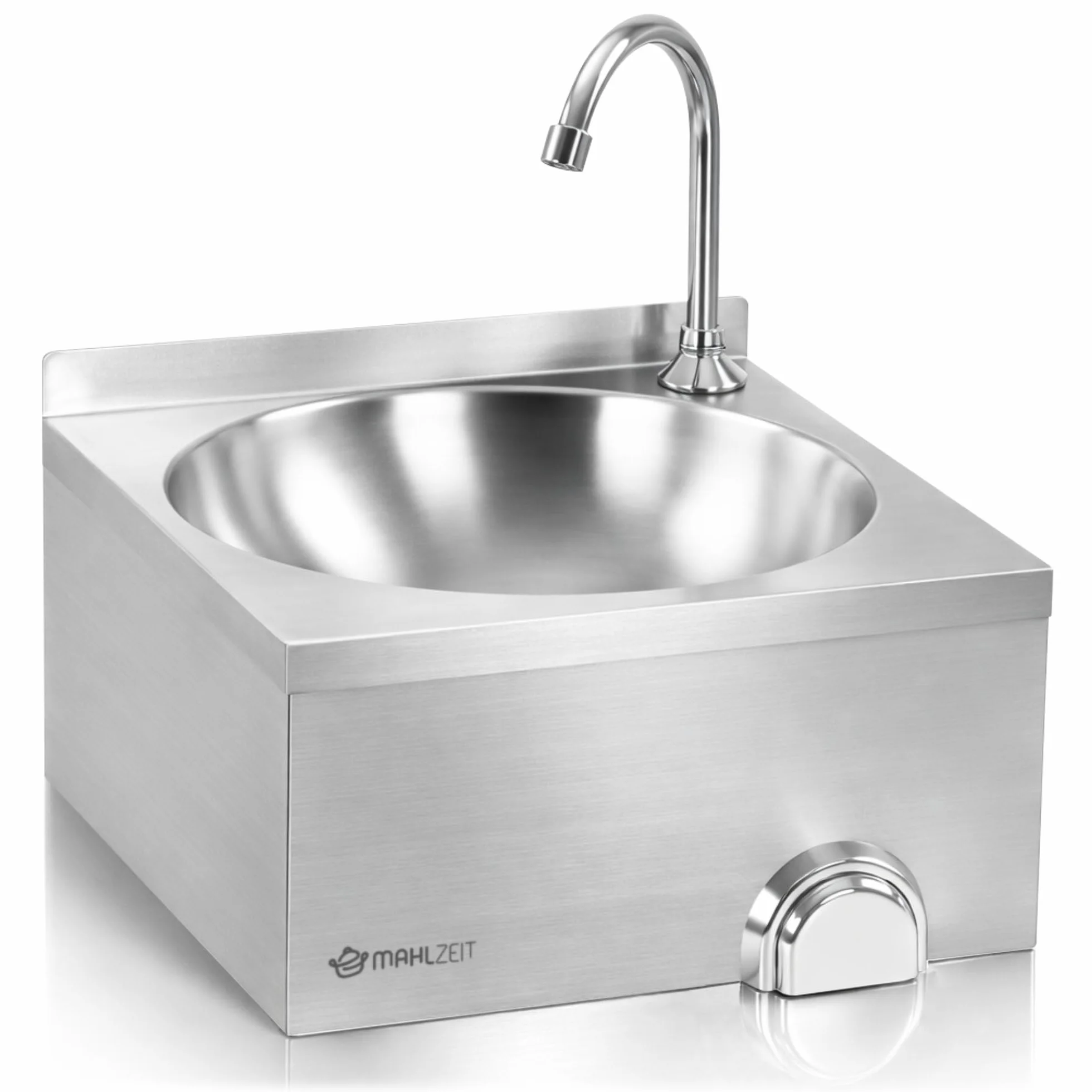 Mahlzeit Lavandino in acciaio inox con azionamento a ginocchio | Lavello per ristoranti, lavandino industriale, lavandino a parete per la ristorazione | Lavandino industriale a parete, lavello in
