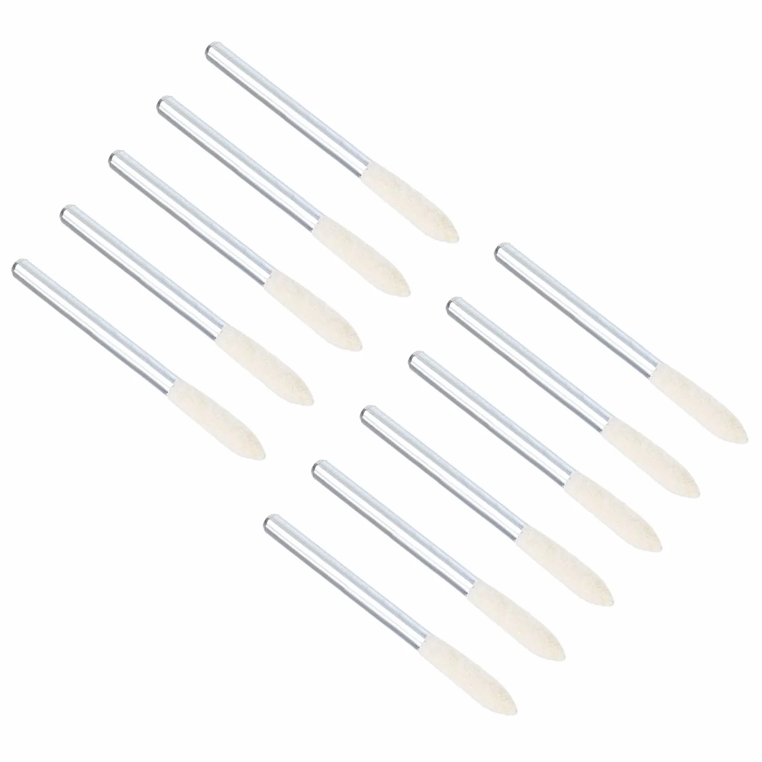Punte di Lucidatura Montate in Feltro di Lana, Diametro 3mm Testa per Lucidatura Conica con Gambo 1/8" 15pz