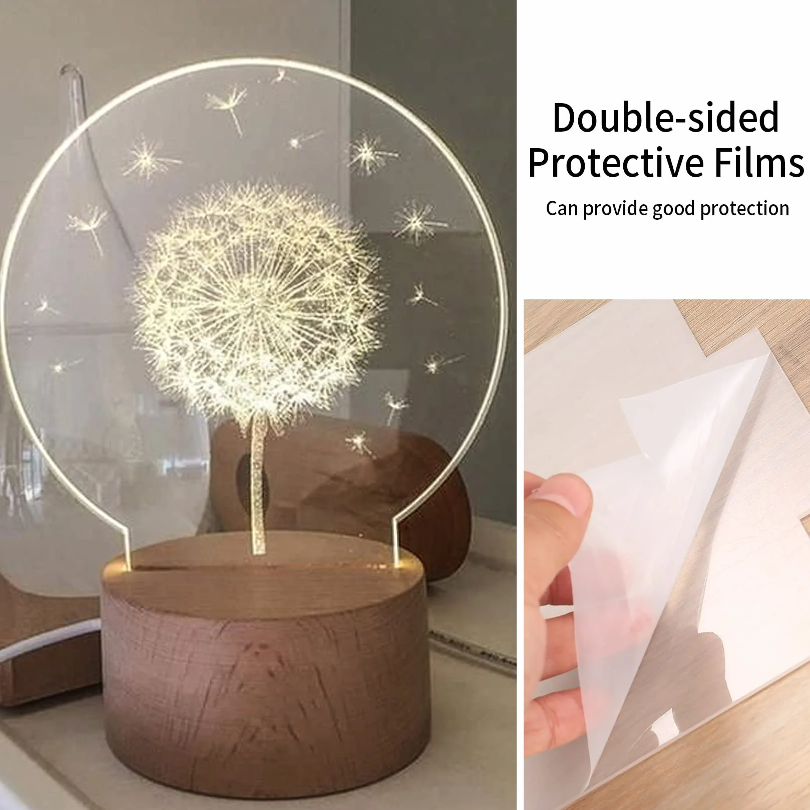 8 Pezzi Pannelli in Acrilico Trasparente, Lastra Pannello Acrilica Trasparente 2mm Rotonda e Quadrato per Base Luminosa a LED Espositore Progetti di Fai-da-te