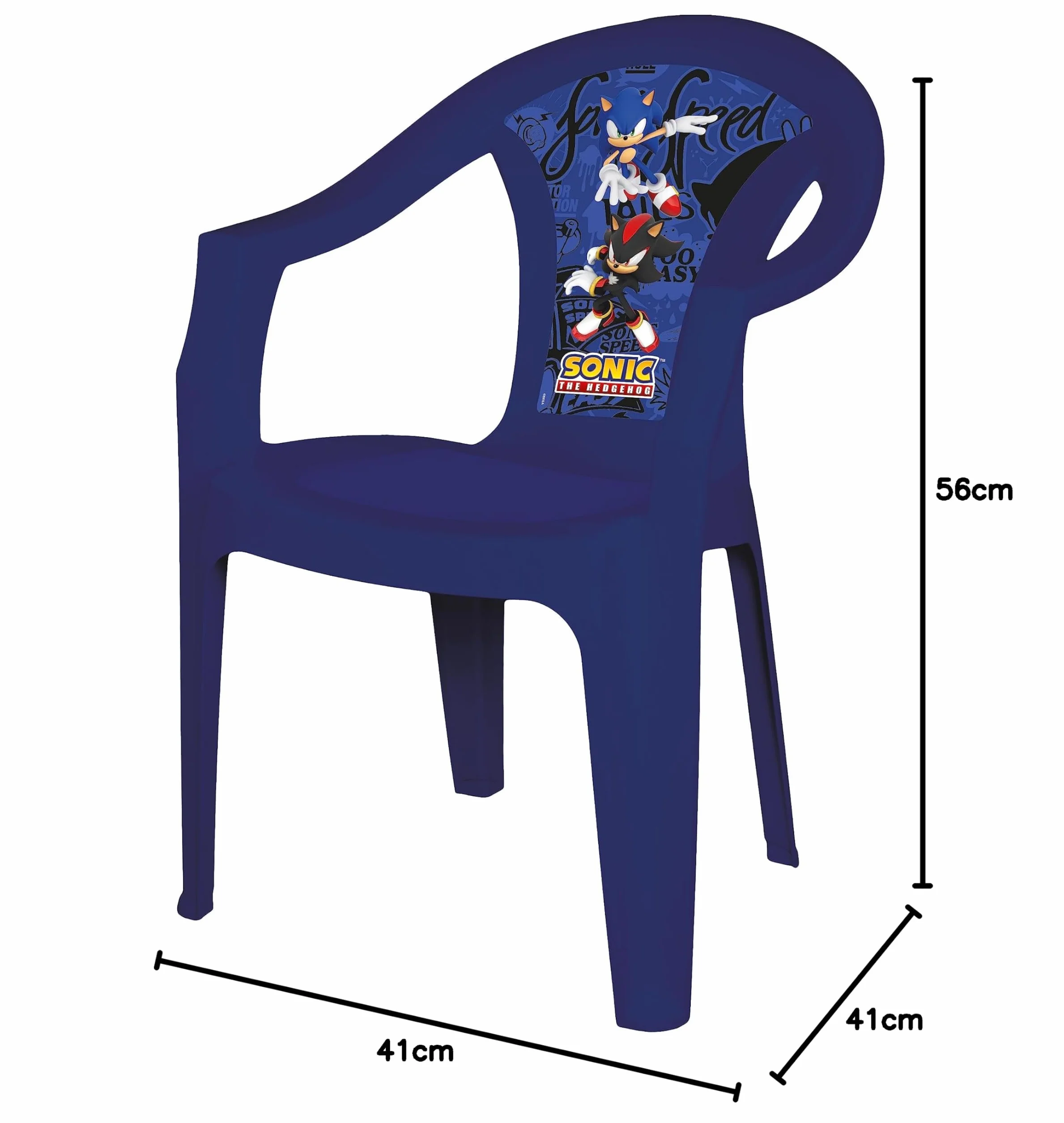 Sonic Sediolina in Plastica 41x41 cm H. 56cm Asilo Scuola Bambino