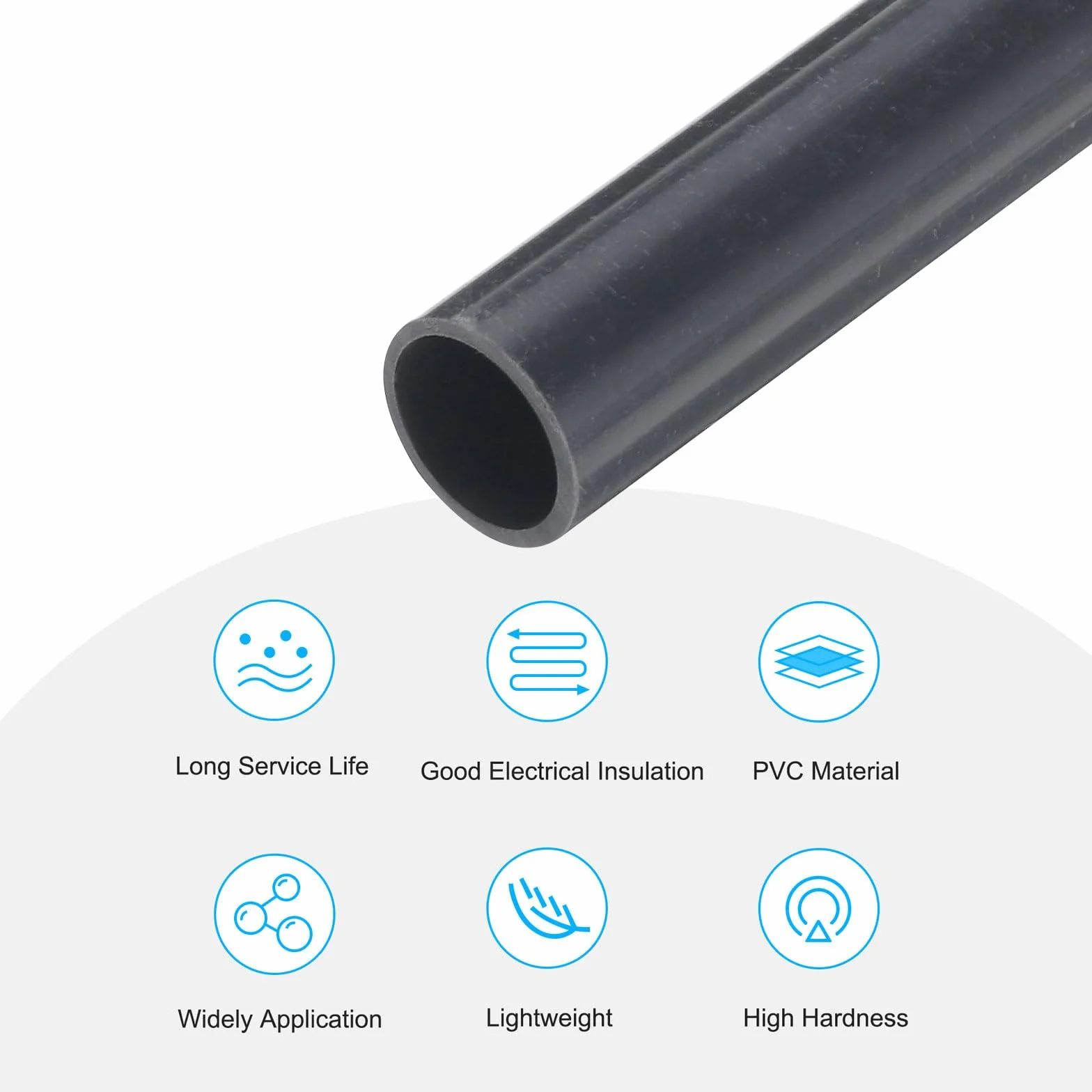 Tubo in PVC diametro 10 mm lunghezza 0,23 m rotondo grigio scuro