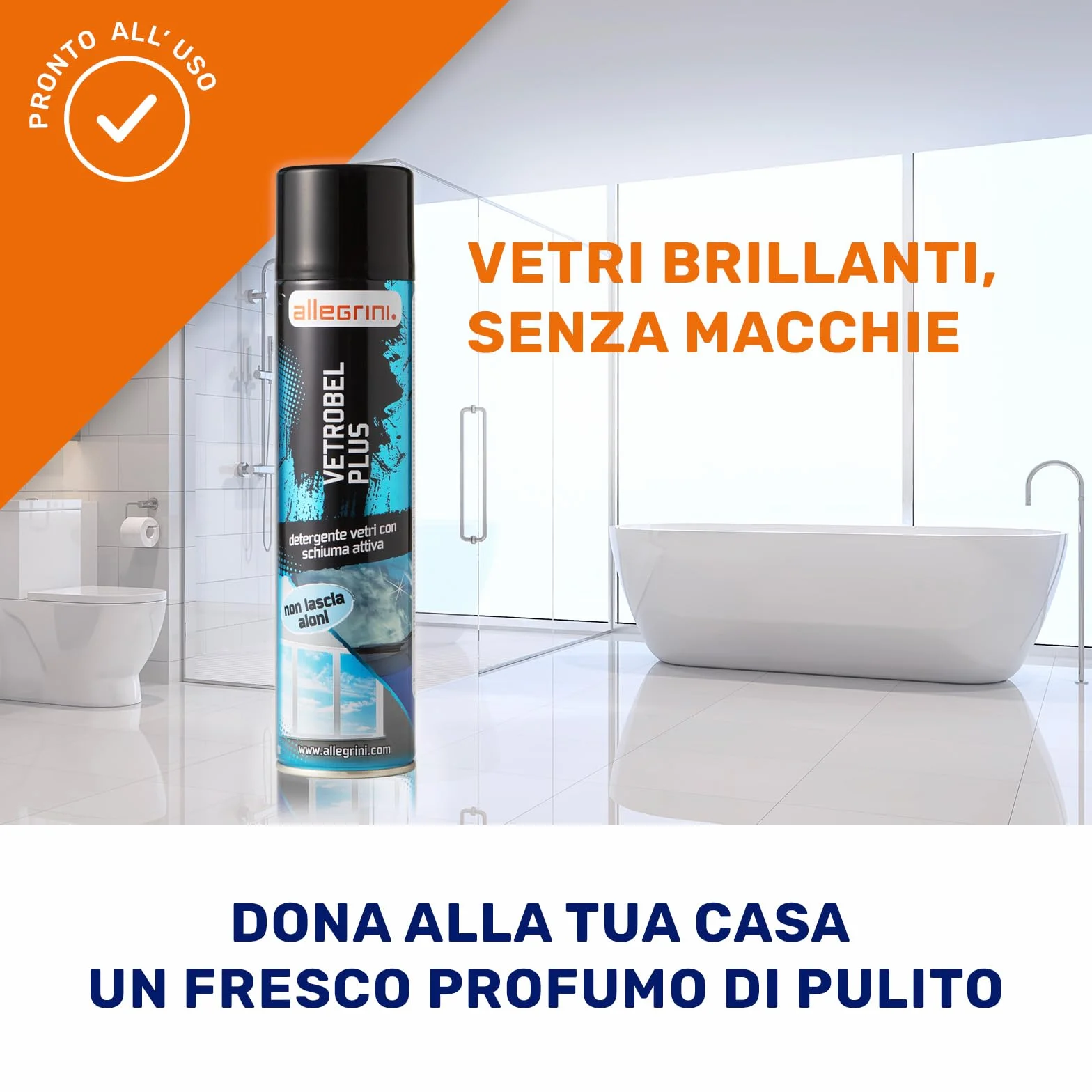 Allegrini Vetrobel Plus Spray Vetri Detergente Multiuso 400 ml