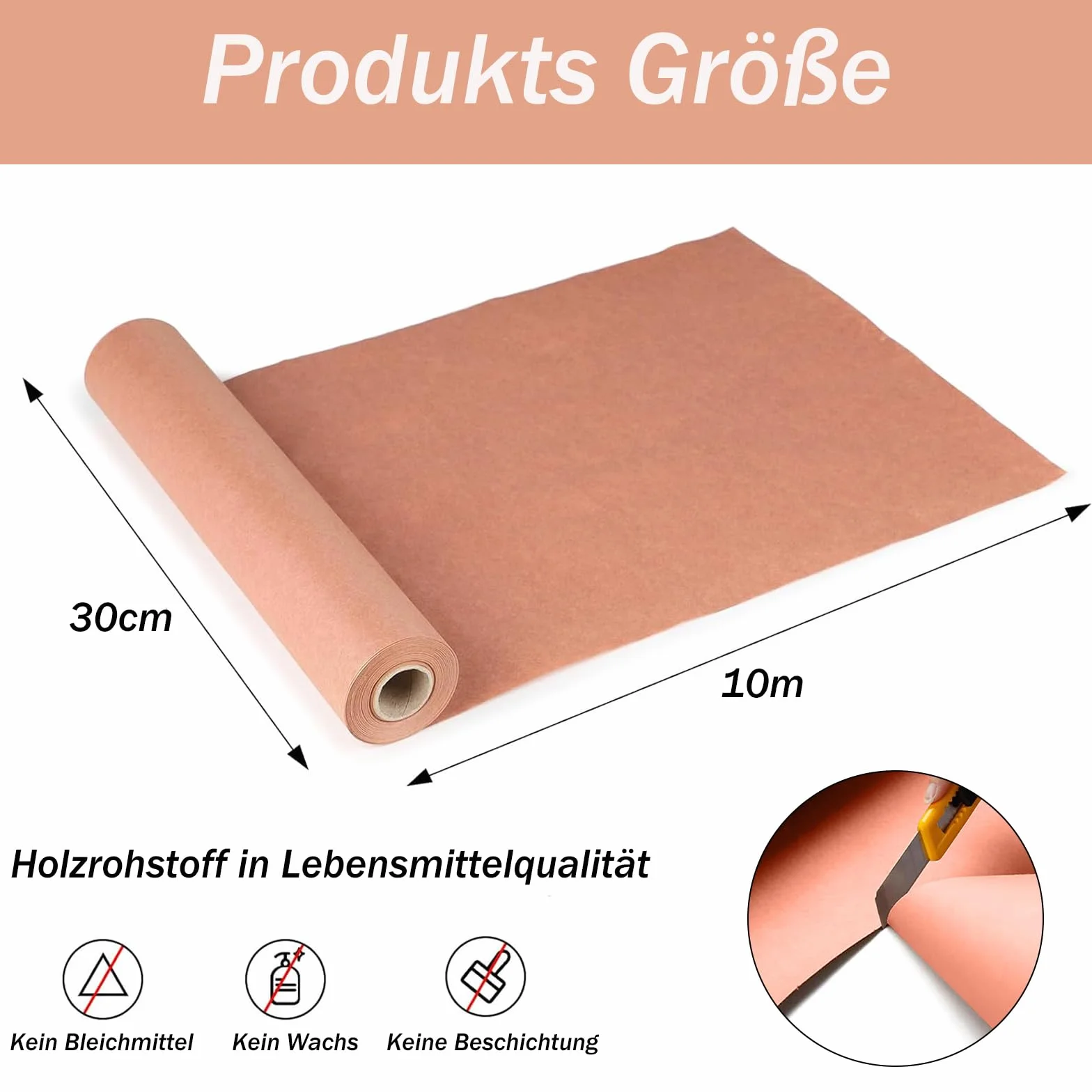 Butcher Paper per affumicatore, carta da macellaio, rotolo di carta kraft originale, per barbecue, 30 cm x 10 m, per cottura a lungo termine, affumicatura, barbecue (1)