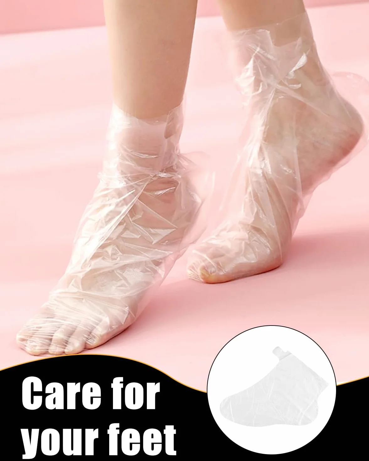 Copripiedi monouso in plastica misura universale 31.5x17 cm impermeabile antiolio per cura piedi paraffina