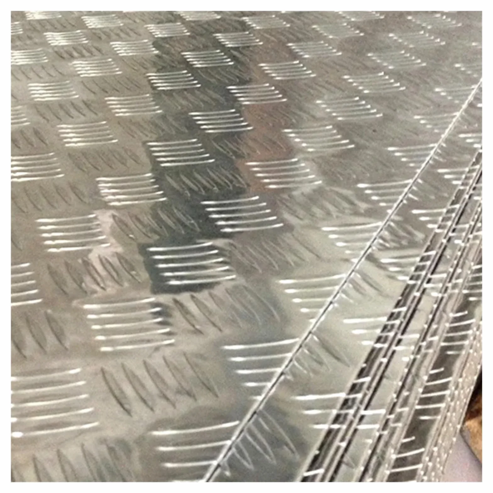 Barra in lamiera mandorlata in alluminio con battistrada a scacchi da 1,5 mm, 2 mm, 3 mm, 4 mm, 5 mm, 6 mm(Thickness 4mm,200x300mm 1pc)