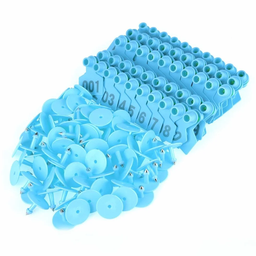 100 pz/Set Marchi Auricolari 1-100 Numero plastica Marchio Auricolare Bestiame bovino Mucca Marchio Auricolare Marchio Animale per capre suini maiali Mucche bovini Vitello