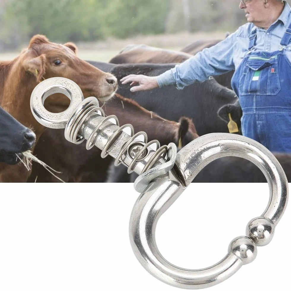 Anello da Naso per Bovini a Molla, Clip Naso Mucca senza Perforazione, Accessorio Allevamento Bovino