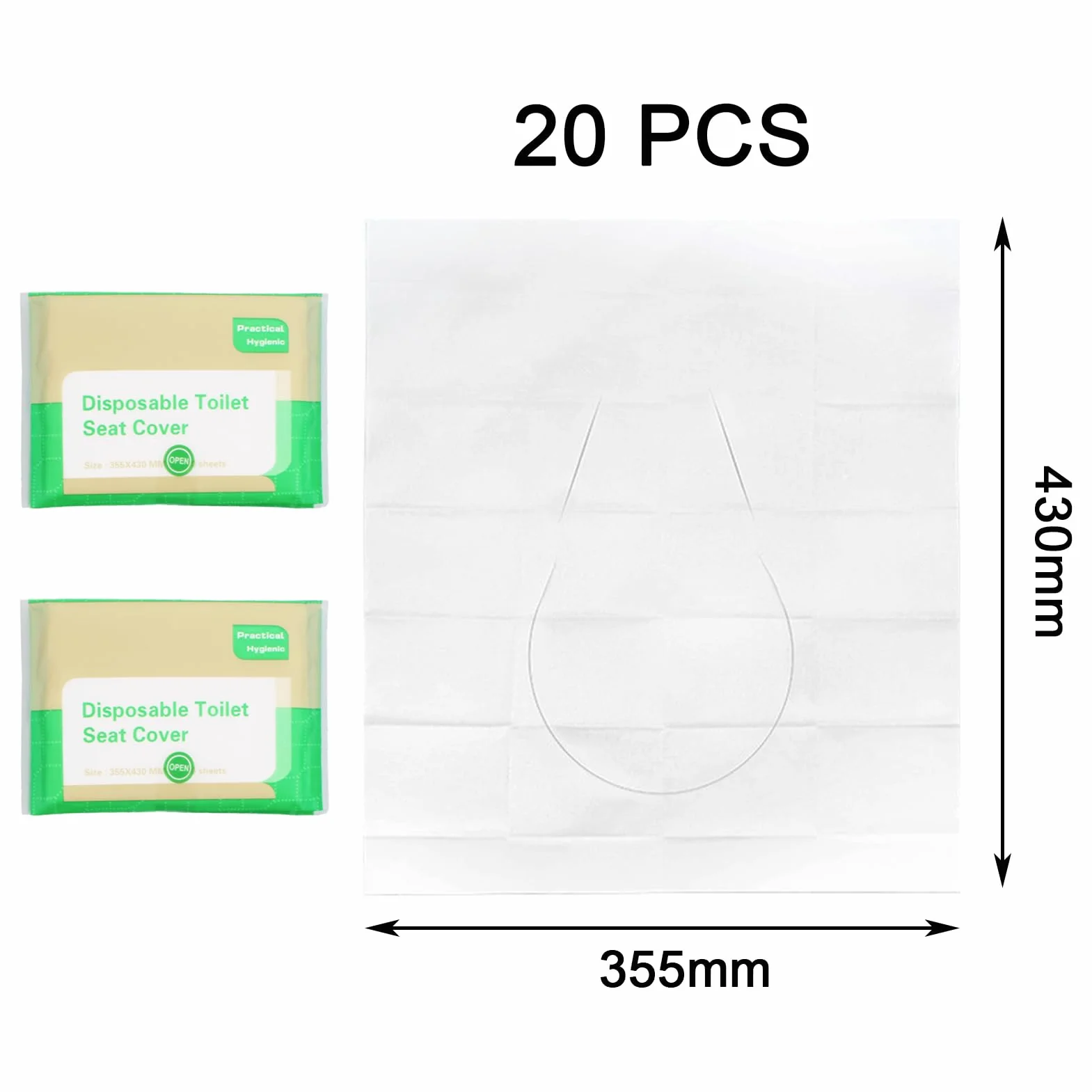 Copriwater usa e getta 43x35.5cm 20 Pezzi Biodegradabili per ospedale hotel