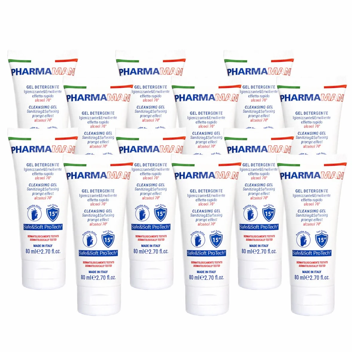 Pharmamani KIT 12 PEZZI GEL IGIENIZZANTE MANI 80 ml 70% Alcool