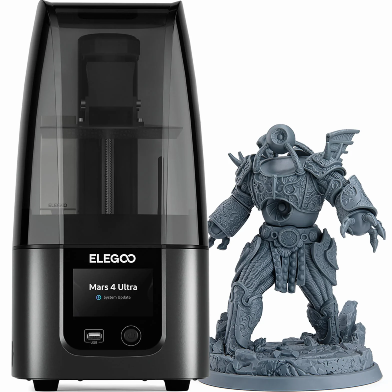 ELEGOO Mars 4 Ultra Stampante 3D MSLA in Resina con Schermo LCD 9K Mono da 7 pollici, Connettività Wi-FI, Sistema di Livellamento senza Sforzo, Pellicola ACF, Dimensioni di stampa 153,36x77,76x165 mm³