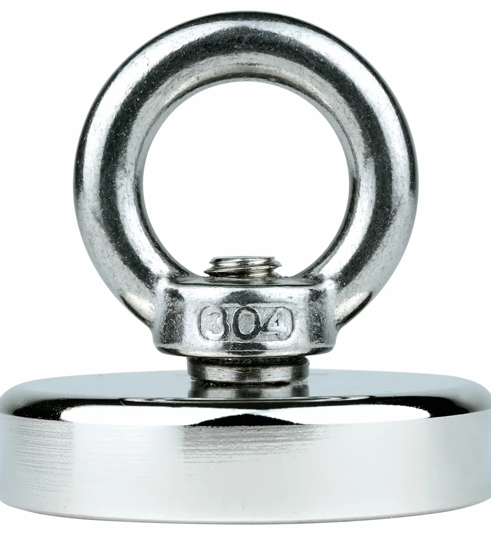 SENSEI® Magnete al Neodimio Potente – 110 kg di Forza, Ø 50 mm – Super Forte Calamita con Dado ad Occhiello da Pesca Magnetica, Uso Industriale, Casa, Officina e Sollevamento