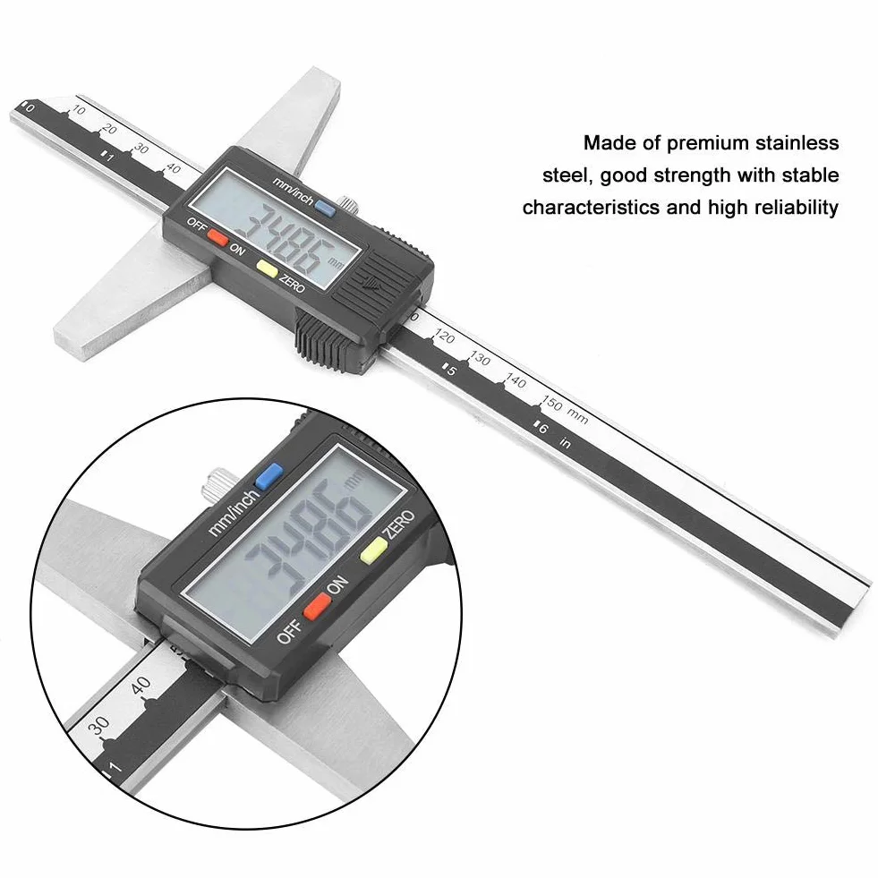 Calibro elettronico digitale 0,01 mm misuratore di profondità conversione mm/pollici