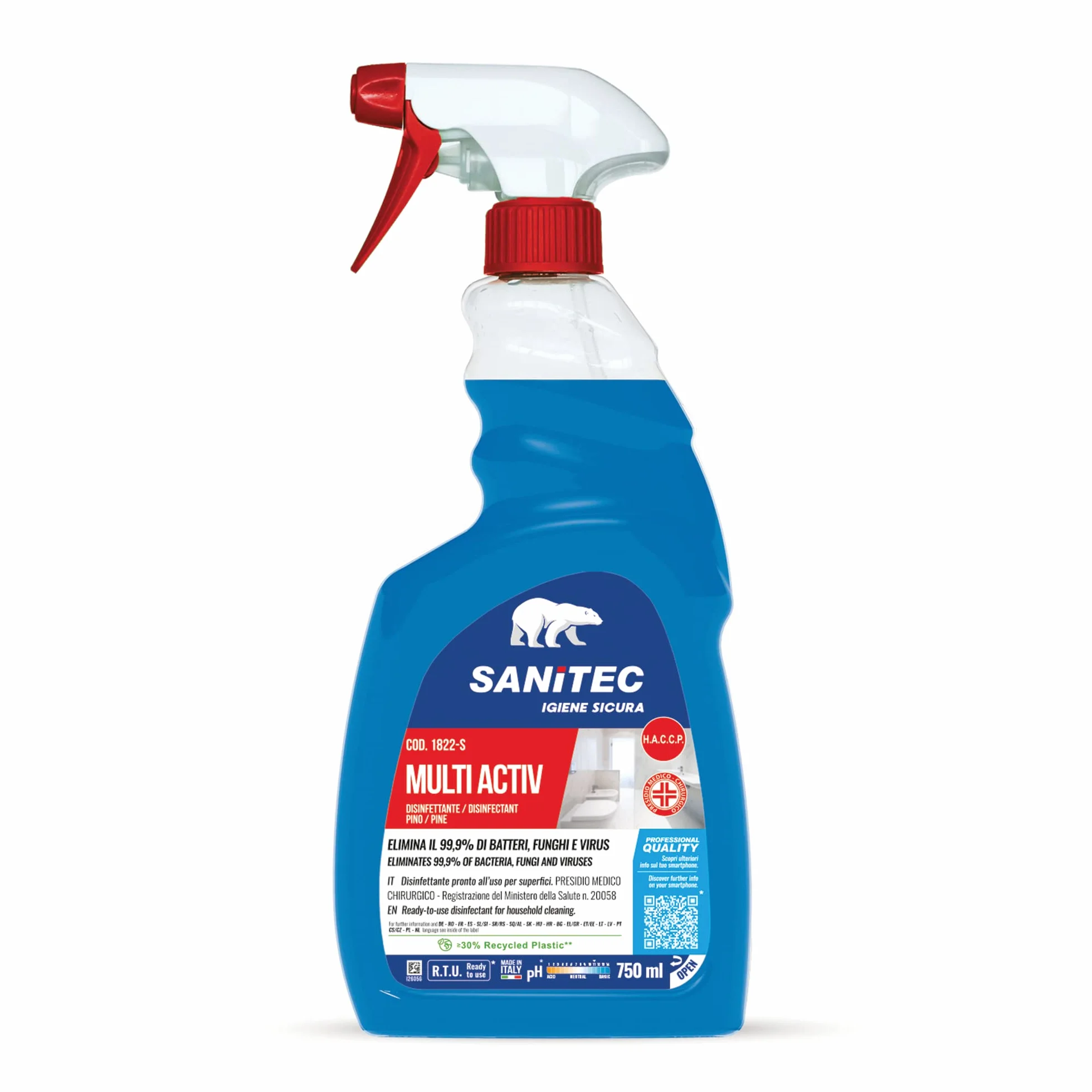 SANITEC Multi Activ Sgrassante Disinfettante 750 ml Bagno
