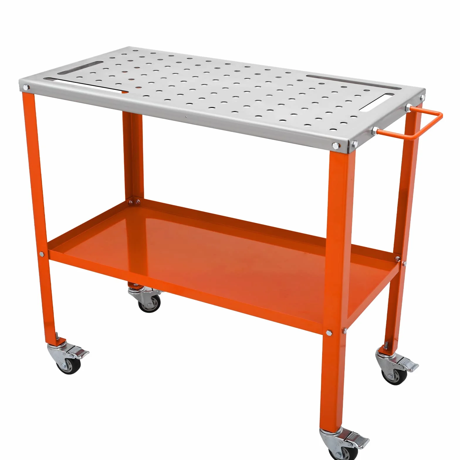 VEVOR Tavolo da Saldatura Lavoro Saldatore in Acciaio al Carbonio Capacità Carico Max. 544kg, Banco di Lavoro per Saldatura 91,4 x 45,7 cm da Officina Garage, Tavolo da Saldatura 94 Fori Portautensili