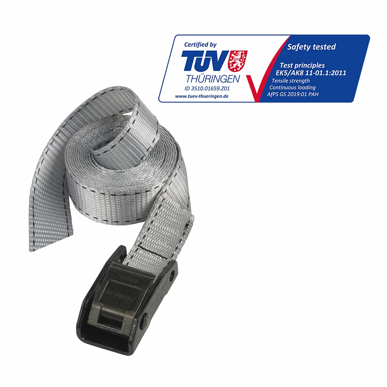 Master Lock 3112EURDAT Cinghia di fissaggio, Grigio, 5 m x 25 mm (Confezione da 2)