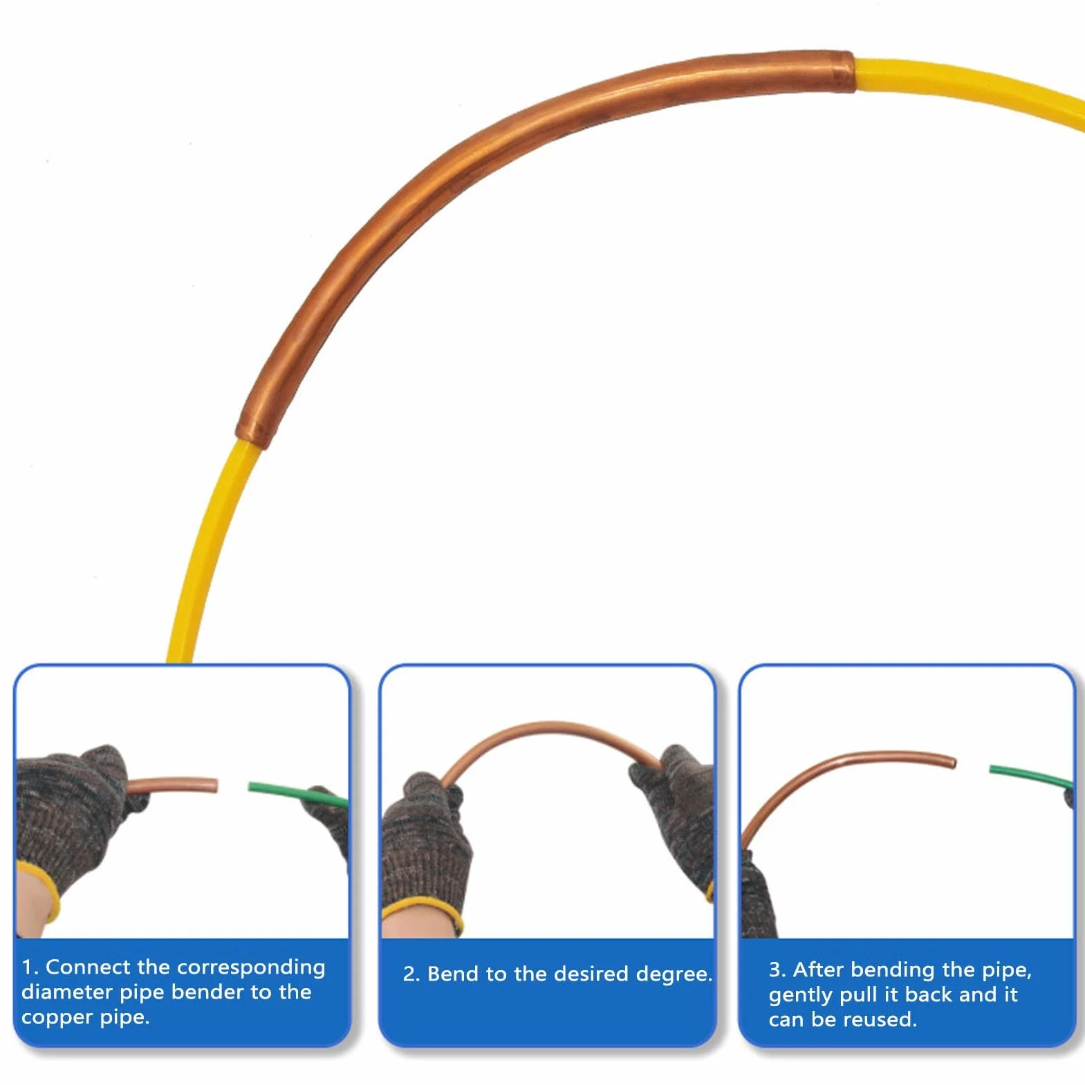 4 Pezzi Piegatubi per Tubi in Rame per Condizionatore D'aria 1/4in 3/8in 1/2in 5/8in Piegatubi per Tubi in Plastica PE Riutilizzabile Strumento di Piegatura per Tubi 4m / 13.12ft