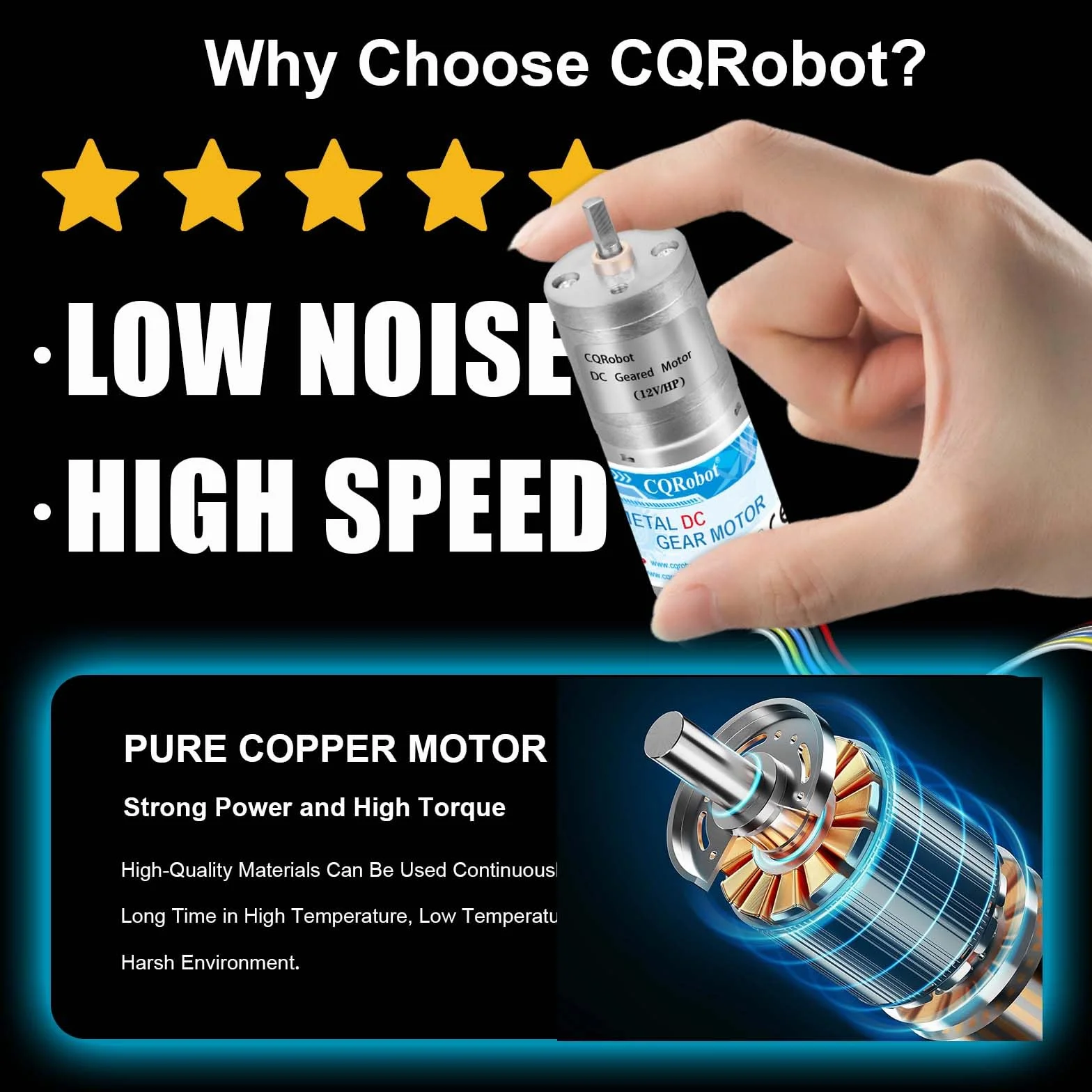 CQRobot 9.68:1 HP Metal DC Geared-Down Motor 25Dx62.5L mm 12W/12V with 48 CPR Encoder and Fix Bracket. 1030 RPM/3.2 kg.cm (44 oz.in), D-Shaped Output Shaft 4 mm/12.5 mm (Diameter/Length).