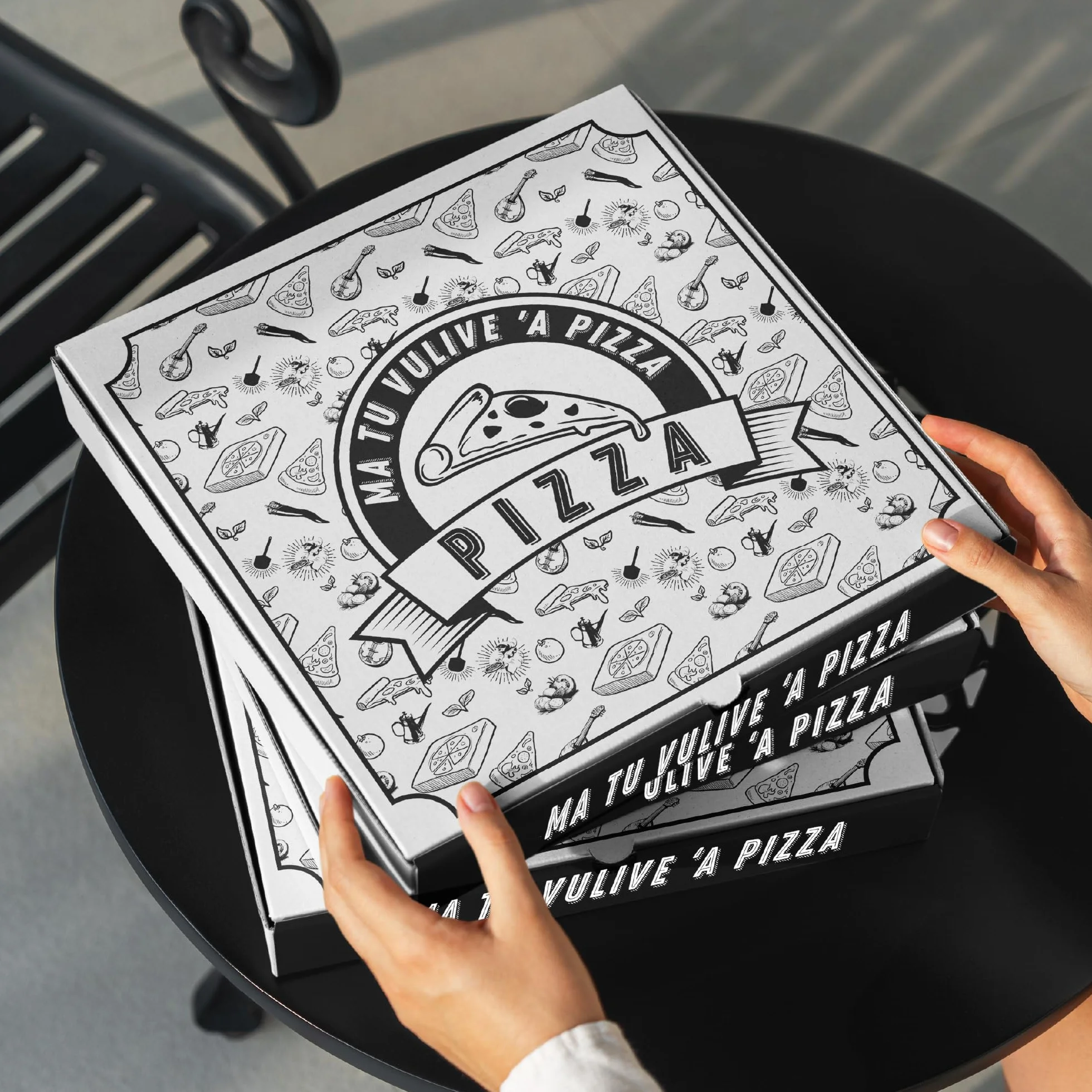 Cartone Pizza Termico 33x33x3,5 cm con Interno in PET per Pizzerie e Asporto