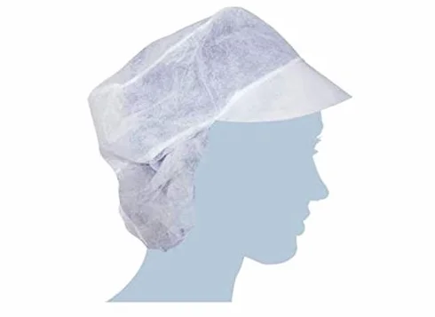Cappellino TNT Retina Con Visiera 100pz Rete Raccolta Capelli Traspirante Igienico Alimentare Sanitario