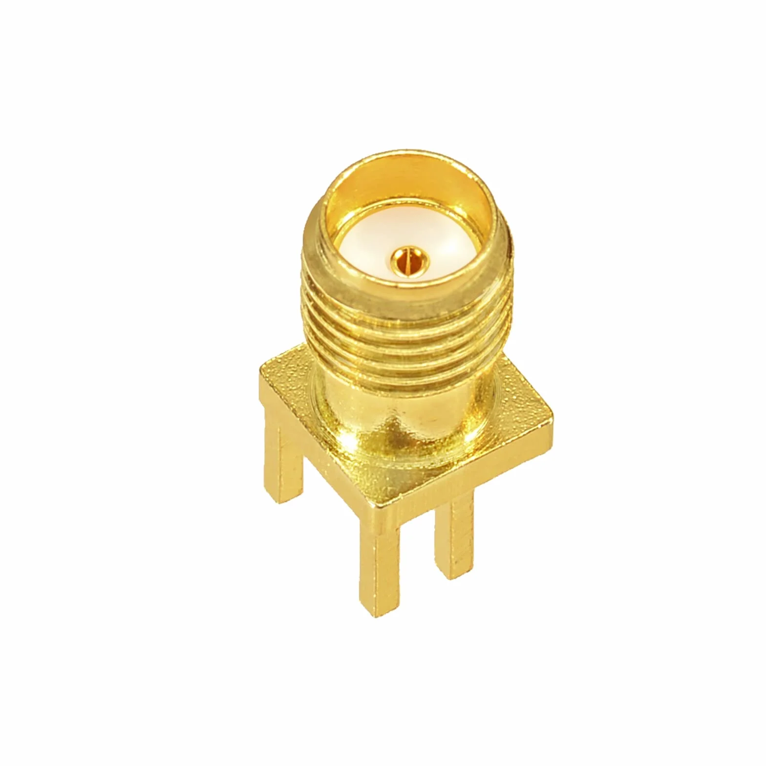 Superbat Connettore SMA Femmina Montaggio a Bordo PCB 50 Ohm Ottone Dorato Saldatura Diritto 1.3mm End Launch 3GHz 10 Pezzi