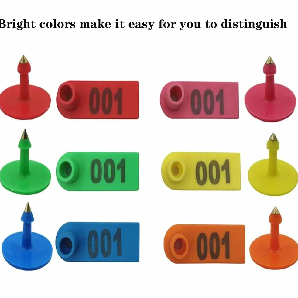 100/200/300/400pezzi di etichette auricolari per bovini,ovini e suini,etichette numerate per orecchini in plastica PE adatte per etichette auricolari di identificazione disuini,bovini,ovini e bestiame