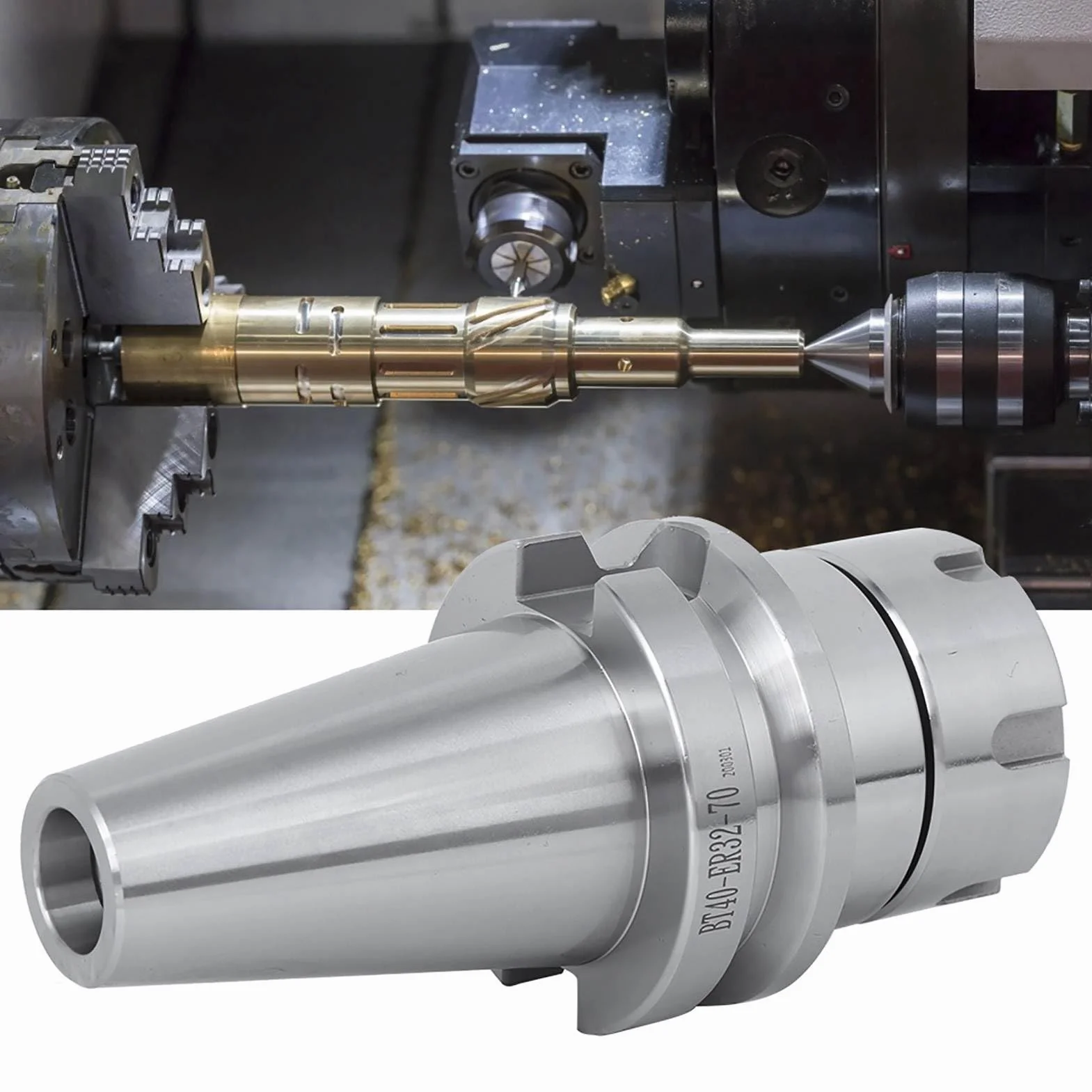 70 mm/2,8 pollici BT40-ER32-70 Portautensili per mandrino portautensili Portautensili ad alta precisione per tornio in acciaio legato 40cr per fresatrici CNC