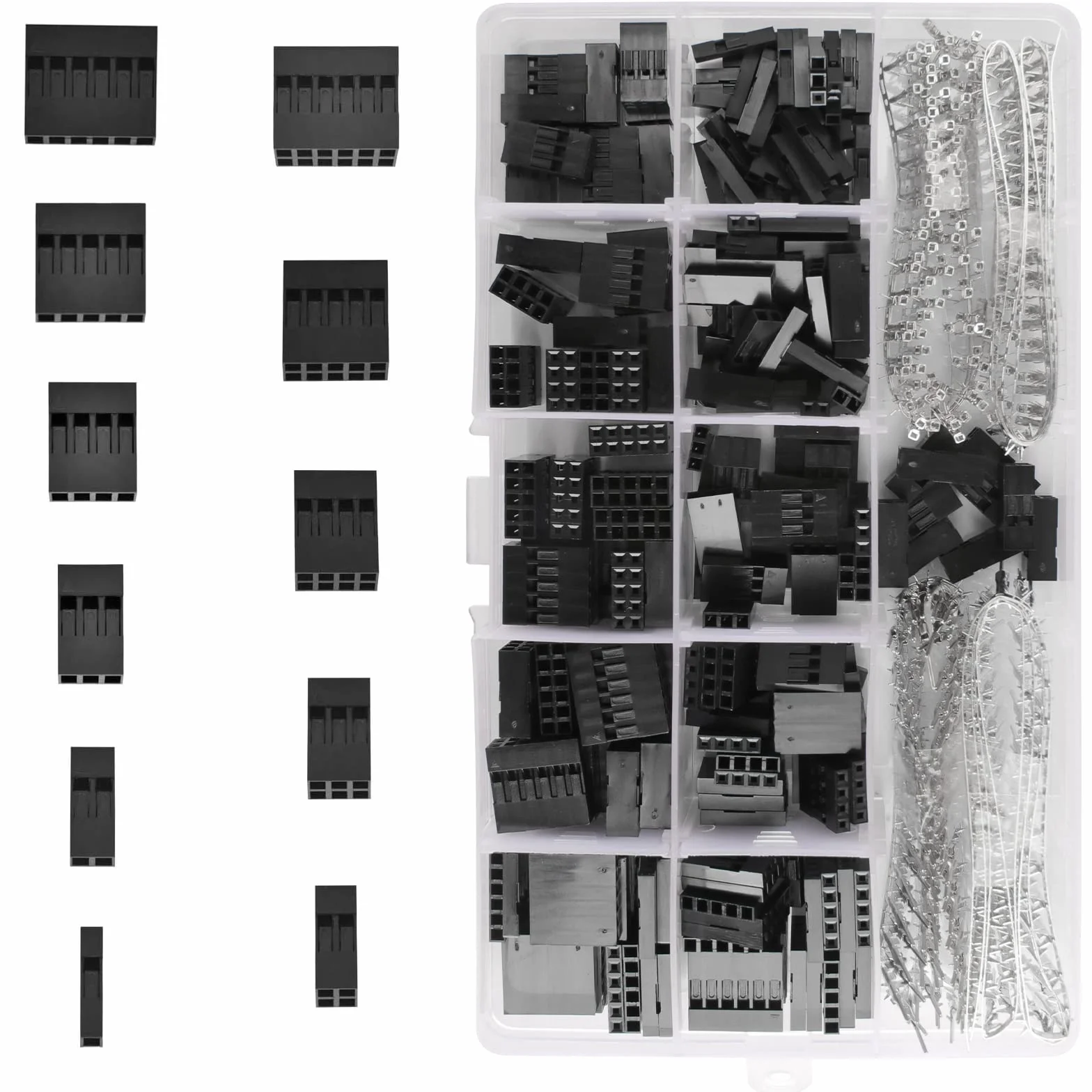 JST SM Connettore Kit 620 Pz 2,54mm Passo Maschio e Femmina Custodia Dupont per Alloggiamento Terminal Scatola Plastica