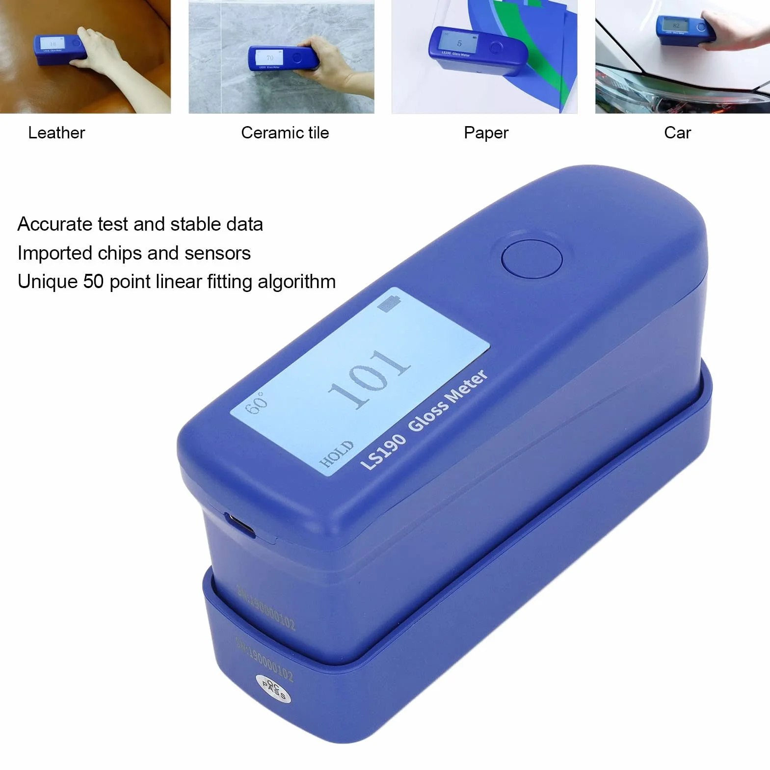 Misuratore di lucentezza digitale portatile LCD per ispezione lotti