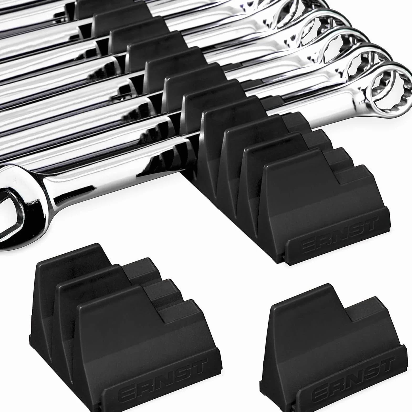 IOIUSKKU Supporto magnetico per chiavi inglesi per l'organizzazione della cassetta degli attrezzi | Per Sistema di stoccaggio delle chiavi inglesi Striscia portautensili magnetica ABS, Gruppi C 20