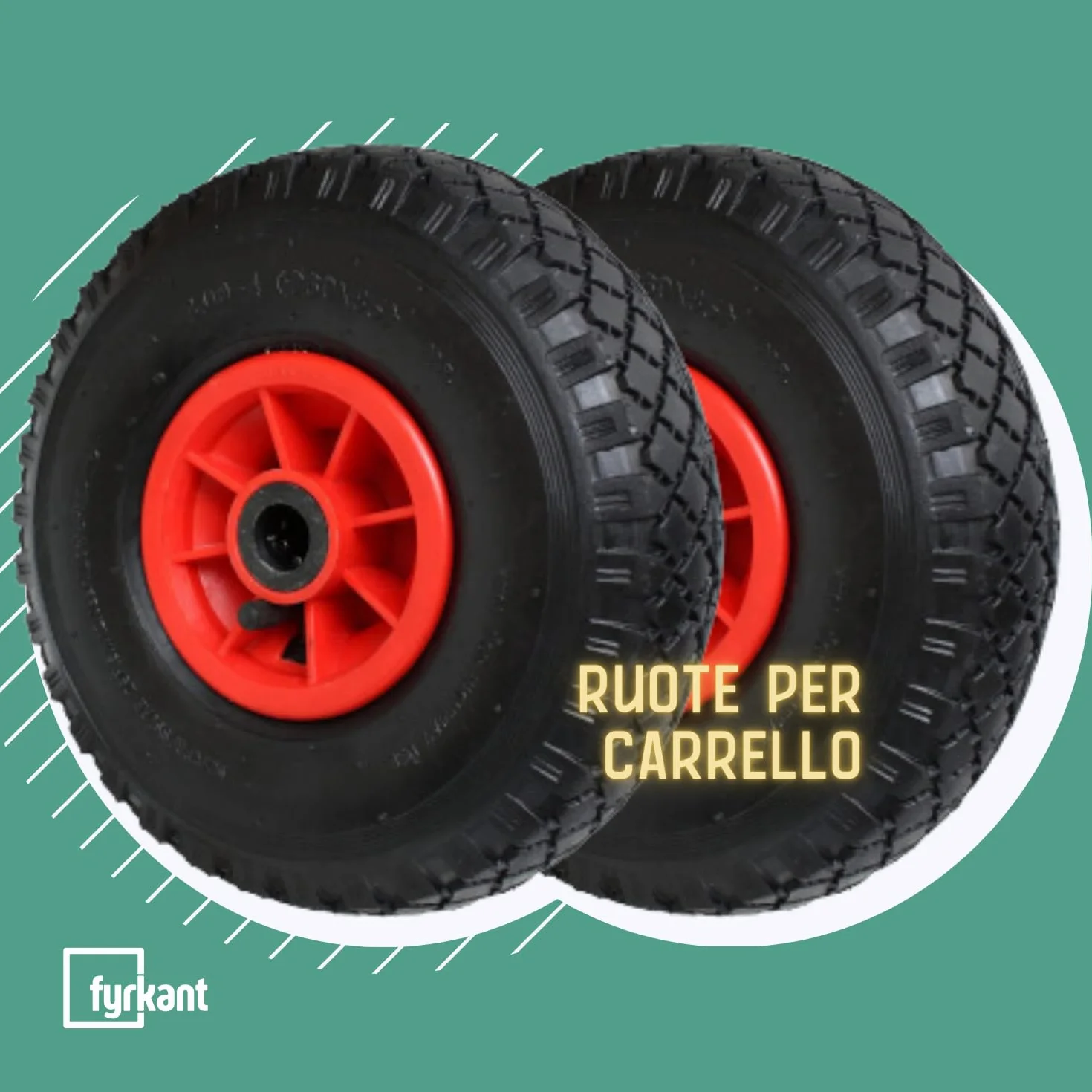 2 ruote pneumatiche per carrello portatutto | con cuscinetto in metallo | camera d'aria max 30 PSI | ricambio per carretto e carrello portapacchi | 3.00-4 260x85 mm