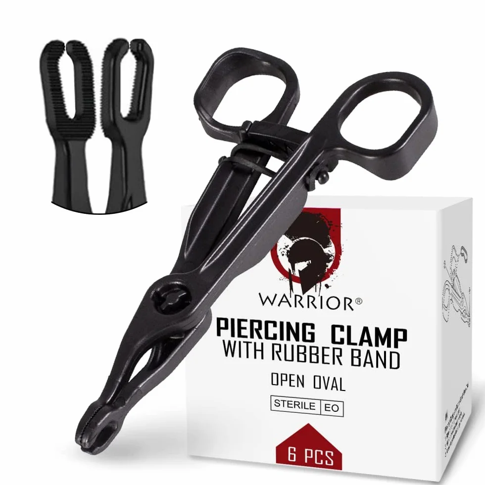 Pinze sterili monouso per piercing pinza plastica 6 pz Warrior Open Oval