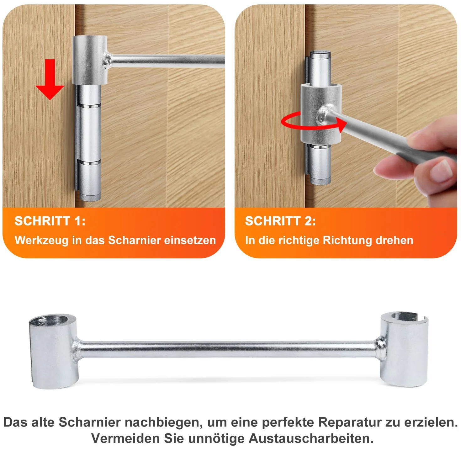 Chiave di Regolazione Dello Spazio Delle Cerniere 23-25mm Chiavi Regolabili per Cerniere Strumento di Riparazione Della Cerniera Della Porta per Chiave di Regolazione Dell'Officina Domestica
