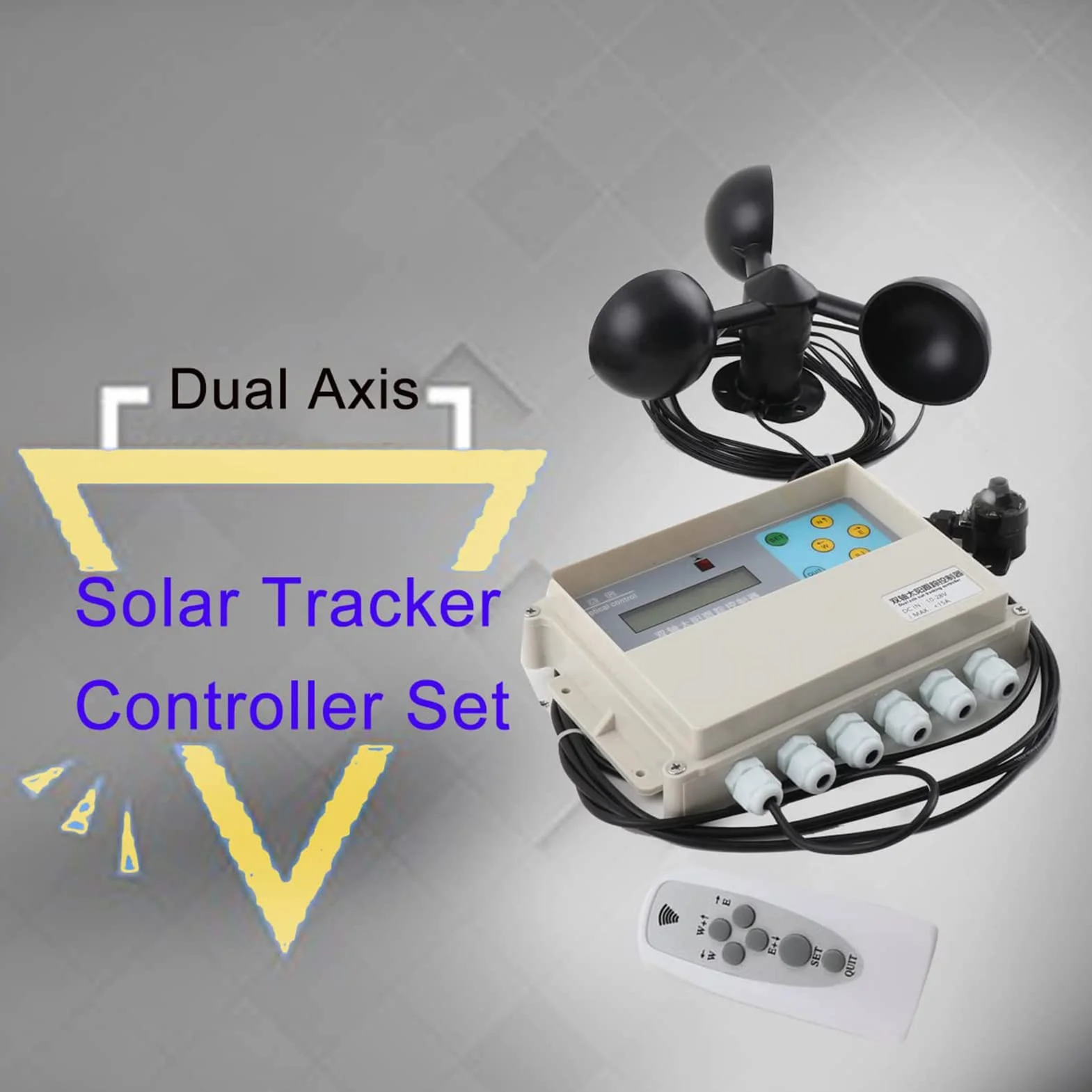 Sistema di Inseguimento Solare Automatico Dual Axis Solar Tracker Controller Telecomando Doppio-ASSE Tracking Affronta Automaticamente Il Sole con Sensore di velocità del Vento