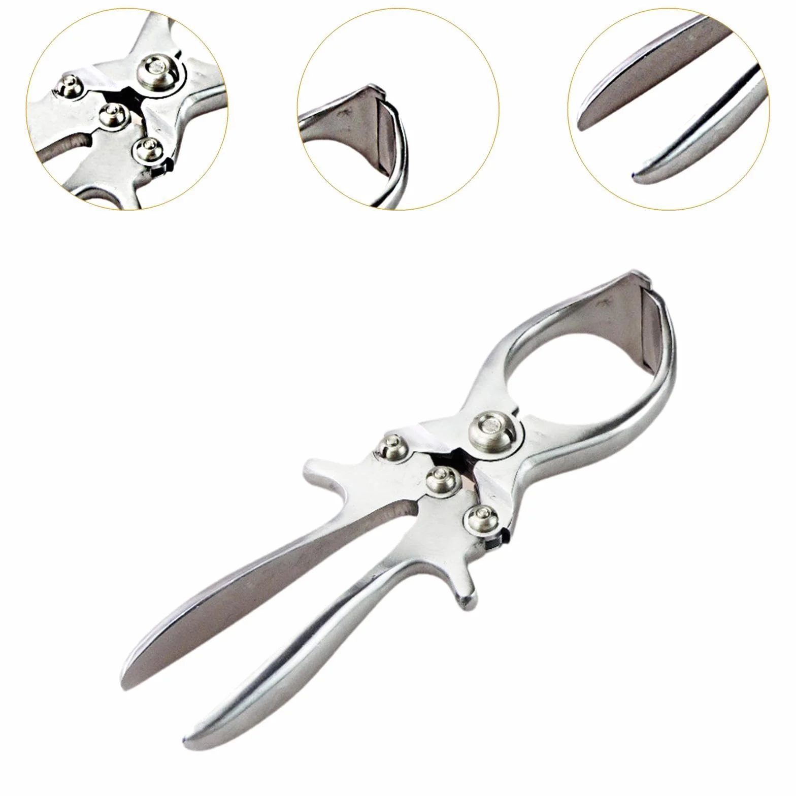 MagiDeal Pinza da castrante Castrazione acciaio inossidabile Elastratore di rimozione della coda veterinaria per bestiame per maialini di agnello