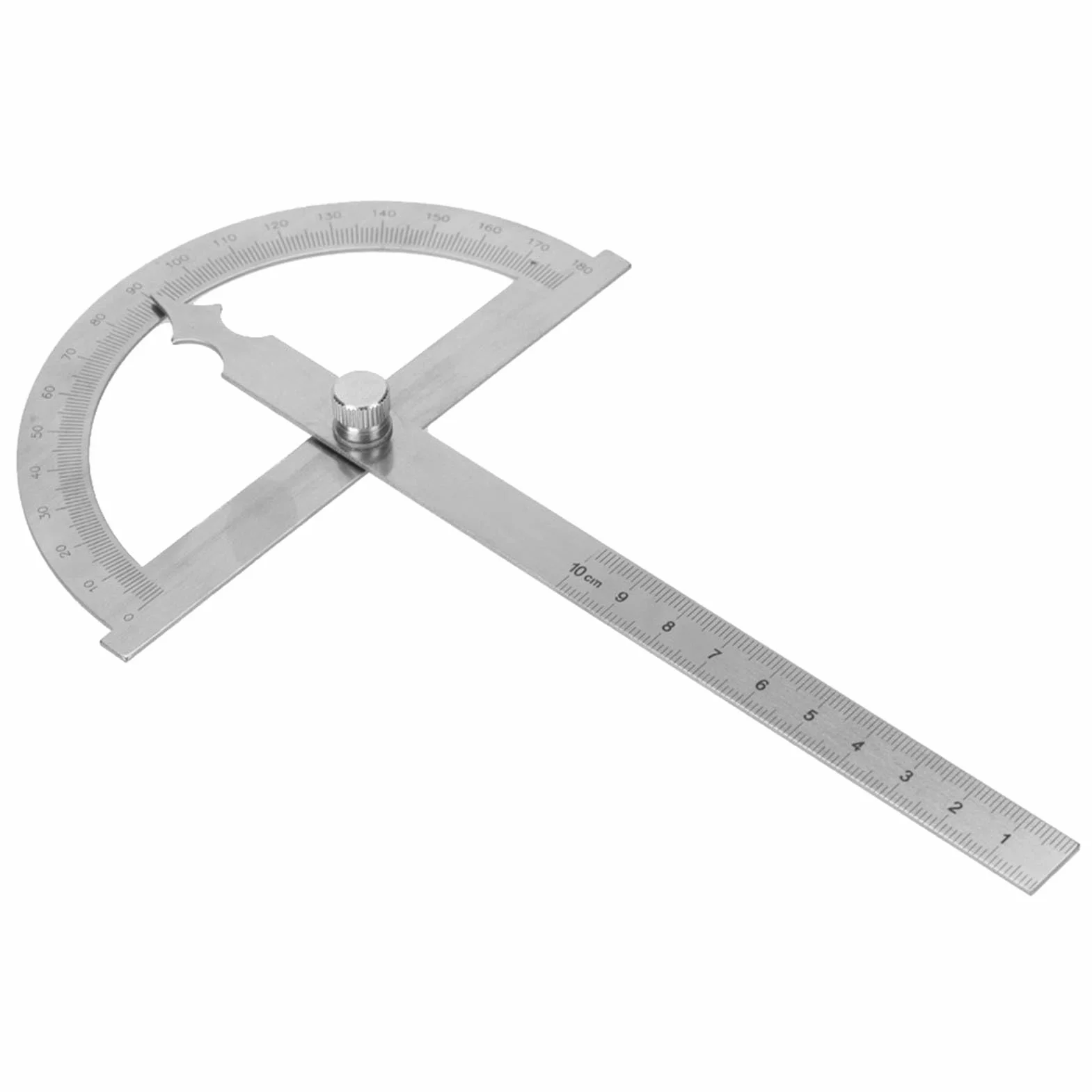 Goniometro acciaio inossidabile 0-180 gradi righello 15cm 120x150mm