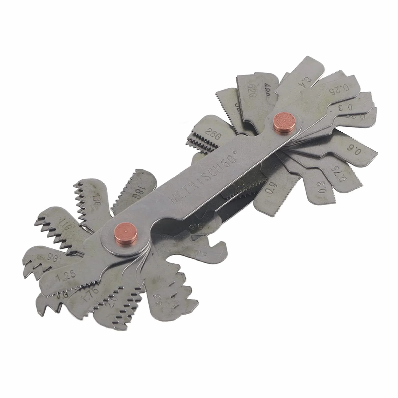 Calibro per Filettature Metrico e Pollici 52pcs Acciaio Inossidabile Strumento Misurazione Passo 60 55 Gradi