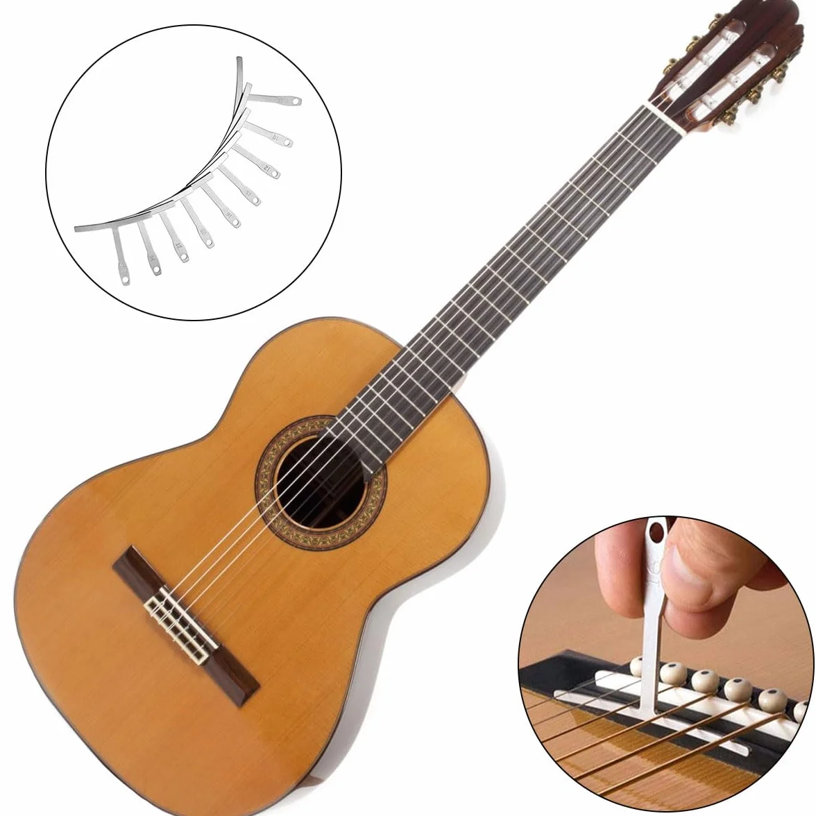 Radius Gauge Chitarra Strumento Liutaio Misura Calibri Universali per Raggi