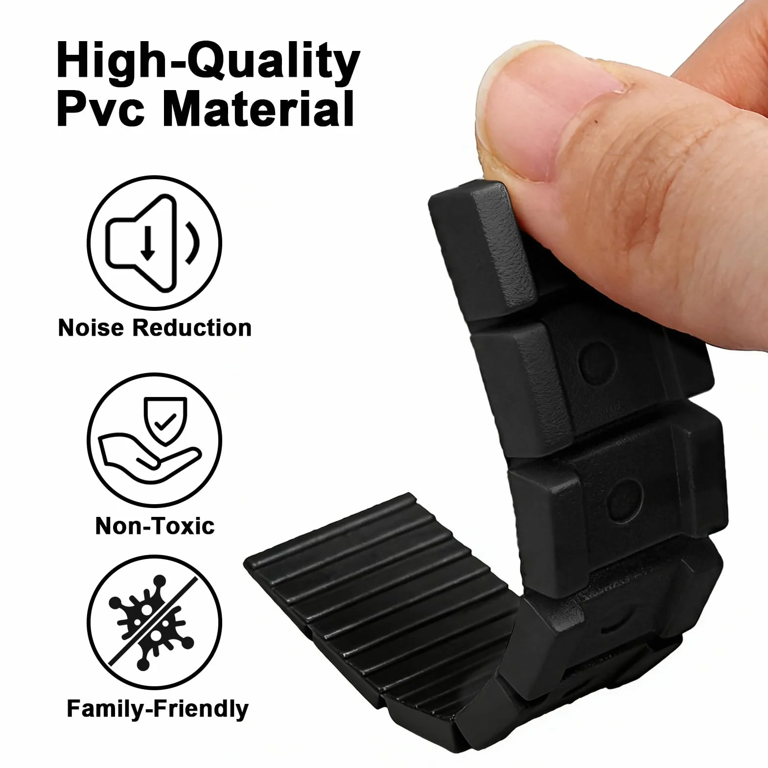 Cunei per Mobili 8 x 20 x 98 mm Cunei di Livellamento Fermaporta Robusti con Punti di Rottura Integrati - Nero