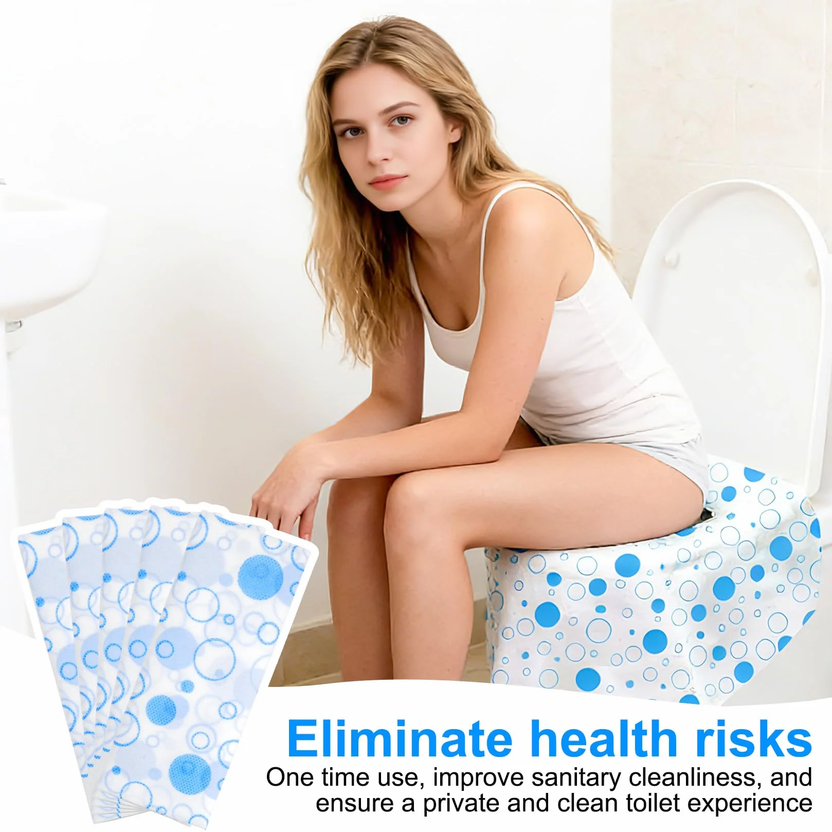 Copriwater Universali 620x640 mm WC Usa e Getta Monouso da Viaggio Pubblici Ospedali Uffici