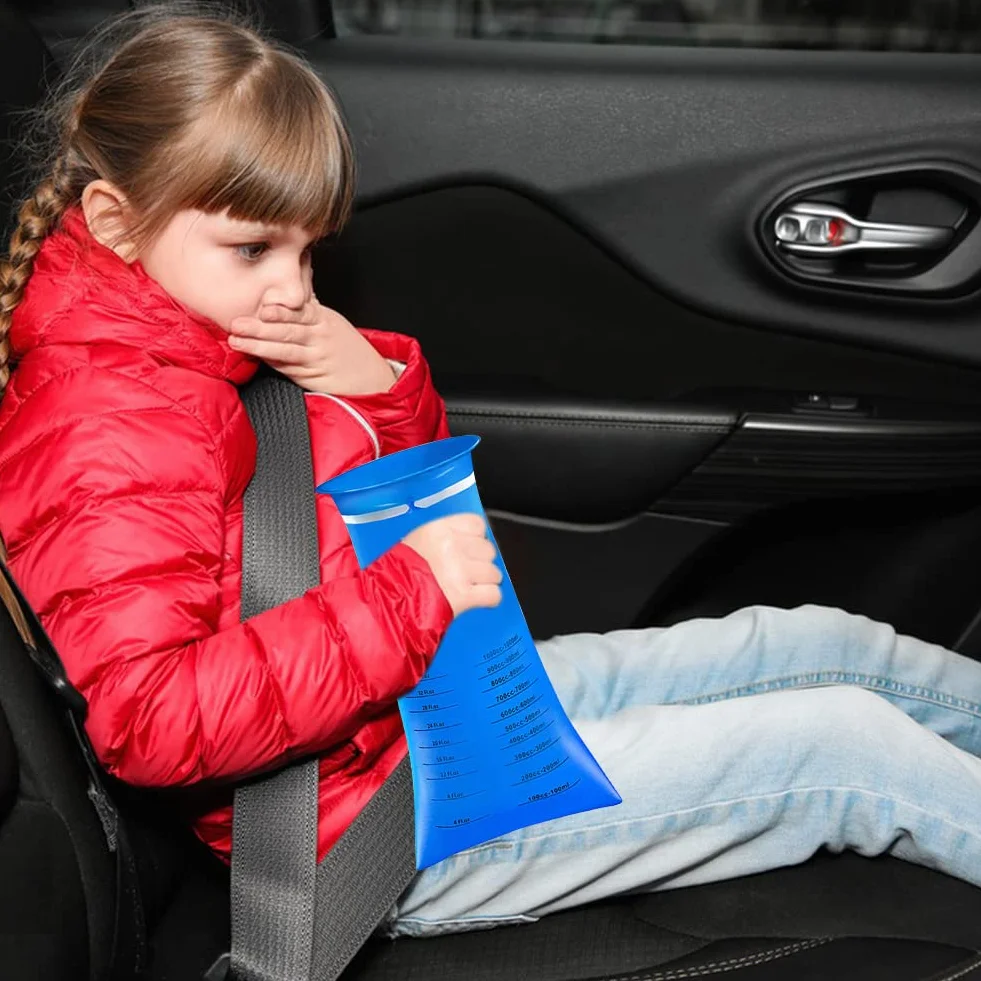 Sacchetti Monouso Vomito Auto Bambini 10 Pezzi Blu Alta Densità 1000 ml