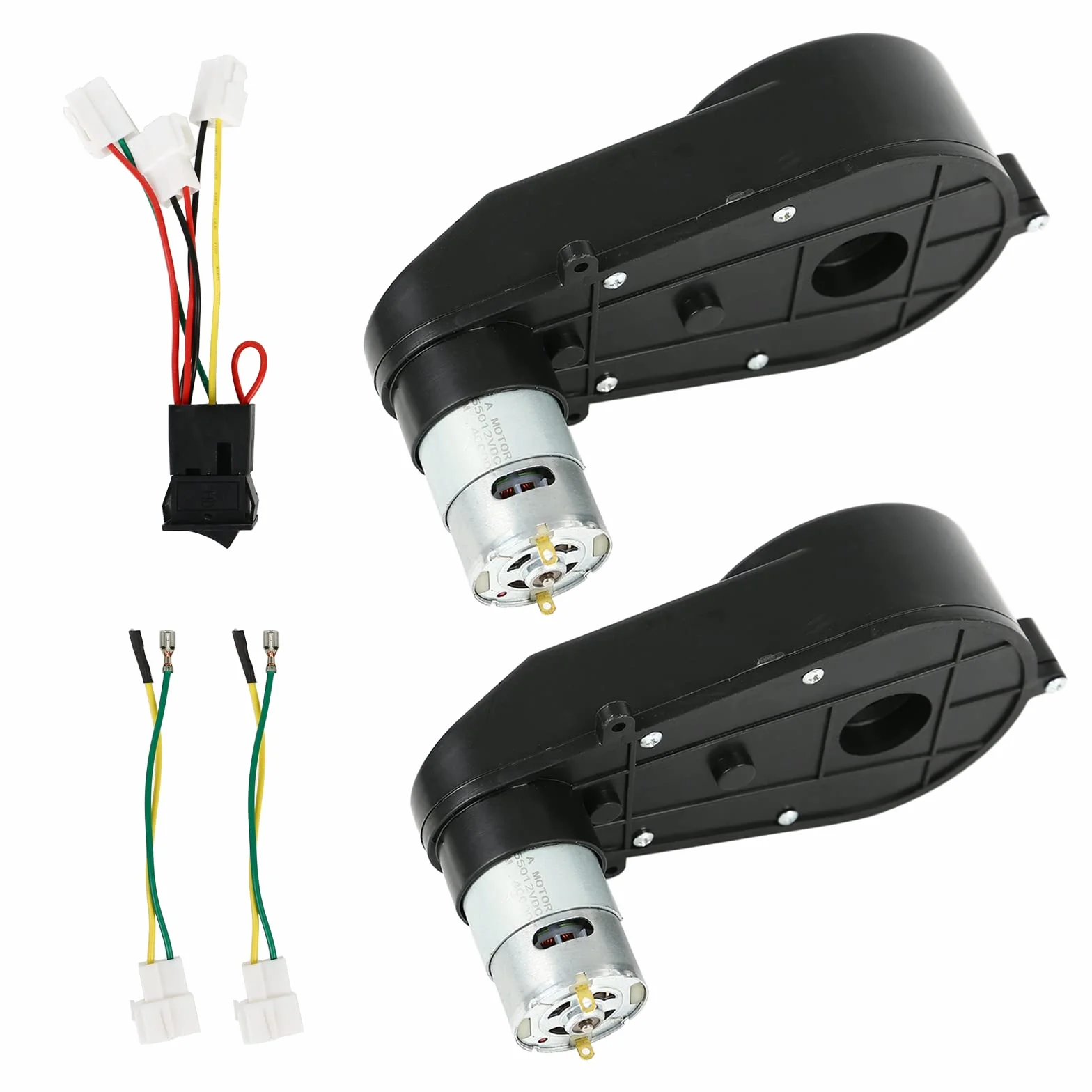 Kyaoayo (12V 40000RPM RS550 × 2) Motore Elettrico, Motore Elettrico per Auto Giocattolo per Bambini, Motore Elettrico con Cambio, per Bambini con Ruote Elettriche.