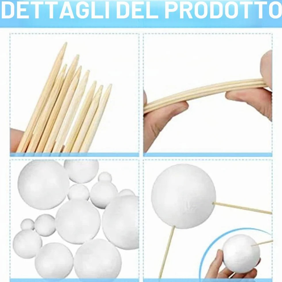 PlanetModel Crafts Dasing Set Sistemi Solari 14 Palline Schiuma Progetti Scolastici