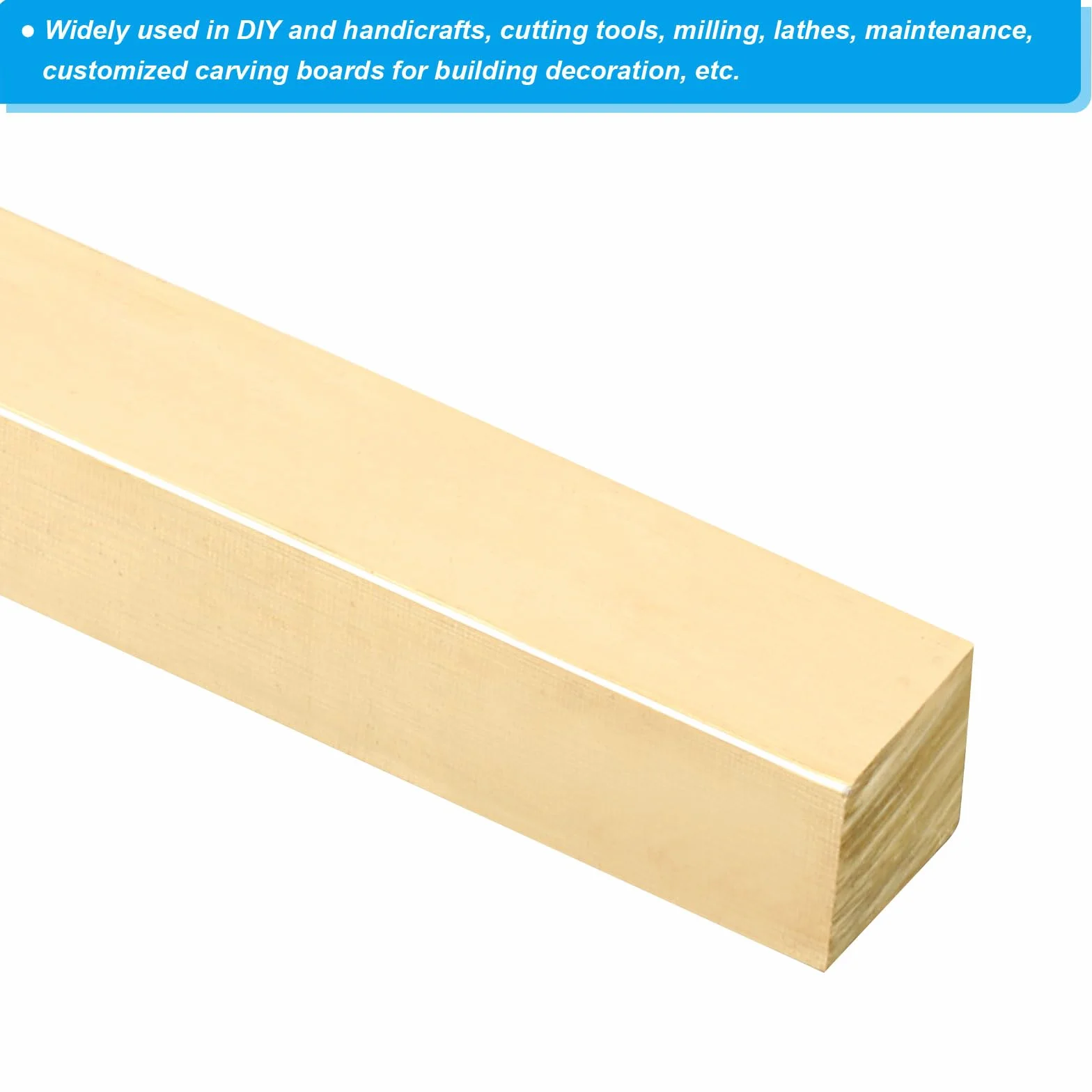 PATIKIL 1/2 x 1/2 x 6" Barra Quadrata in Ottone H59, Fresa Quadrata Solida per Manutenzione Artigianale, Decorazione Architettonica Elettrica, Ottone
