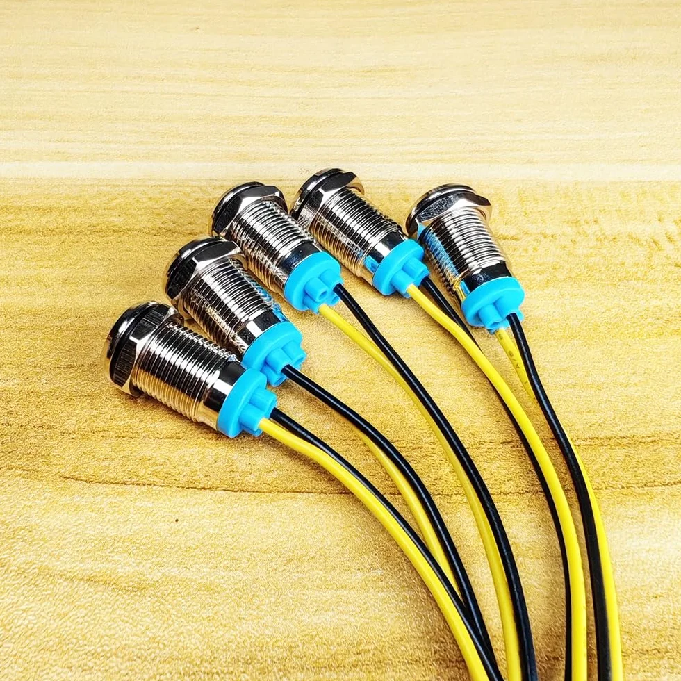 Gebildet 5pcs 10mm 230VAC LED Indicatore Luminoso in Metallo Lampada di Segnalazione Impermeabile (Rosso)