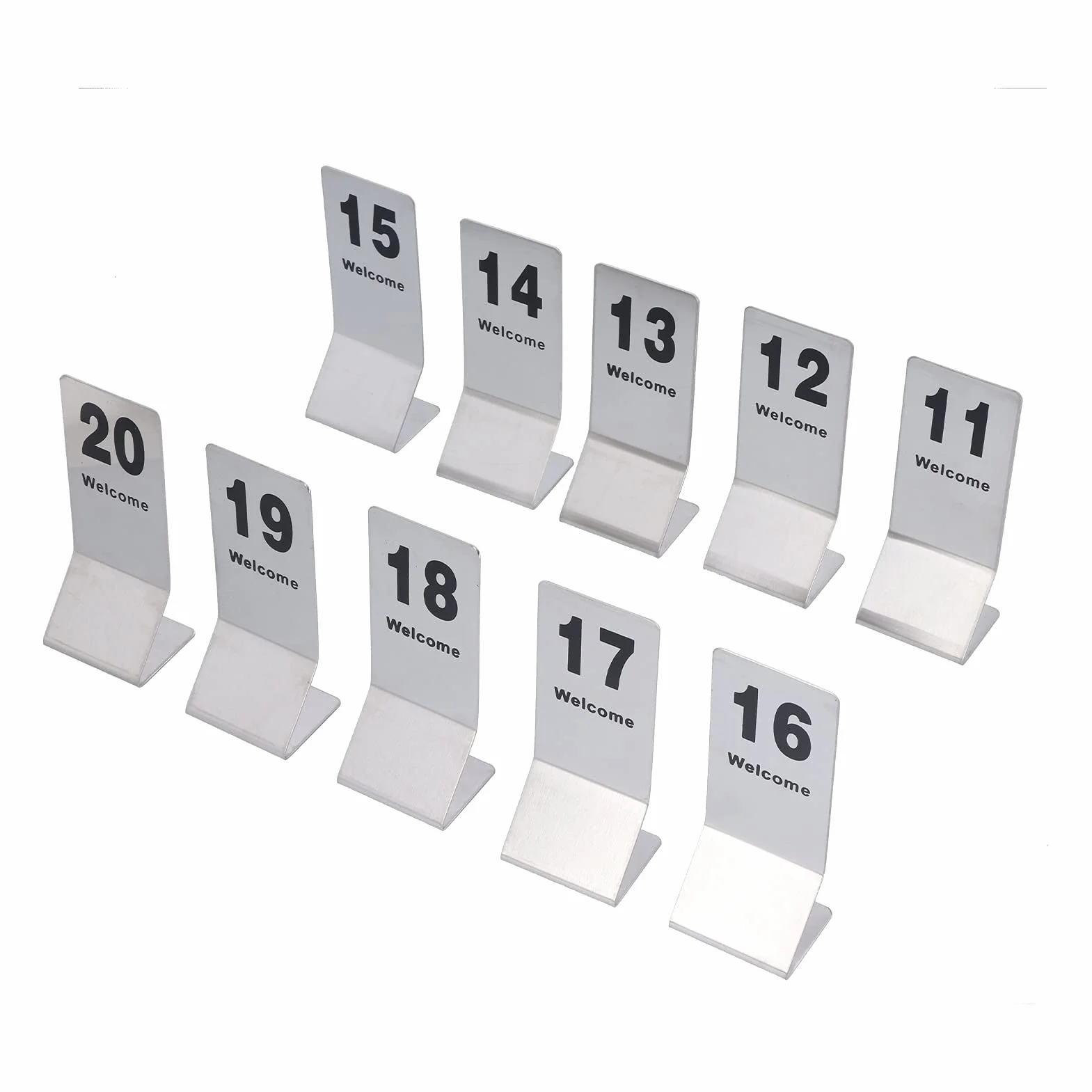 10 Pezzi Numeri Carte da Tavolo in Acciaio Inossidabile, 11-20 Doppio Lato Numeri Tabella Numeri da Tavolo Ristorante Biglietto per Matrimoni per Eventi, Banchetti, Servizio di Ristorazione(11-20)