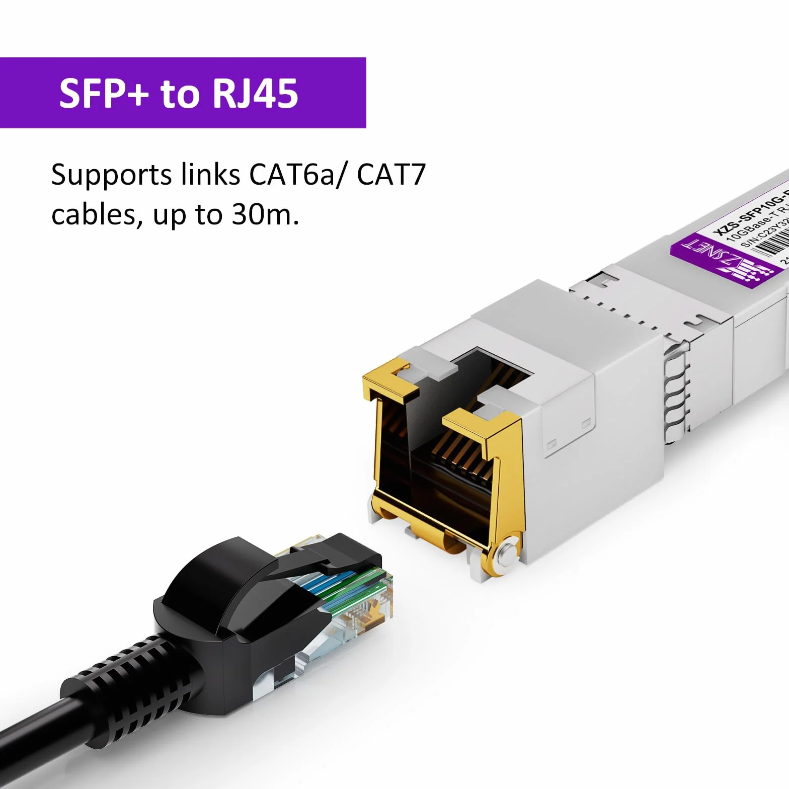 Ricetrasmettitore SFP+ a RJ45 10GBASE-T, Modulo Multi-Rate 1/2.5/5/10G Rame per Cisco, Ubiquiti, Mikrotik