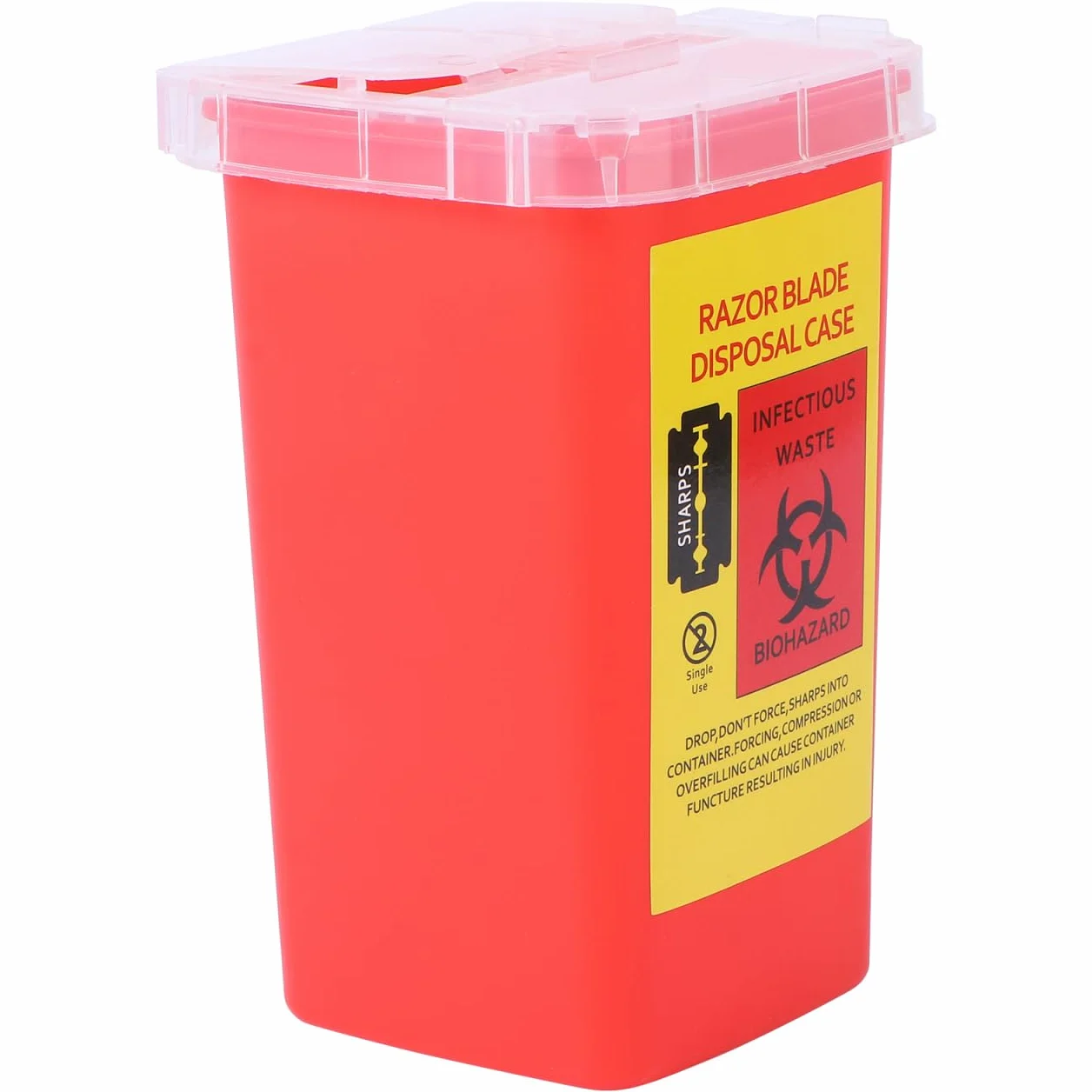 Healeved Contenitore Per Lamette Usate in ABS 6"x3.7"x3.7" Smaltimento Lame Sicuro con Coperchio a Scatto